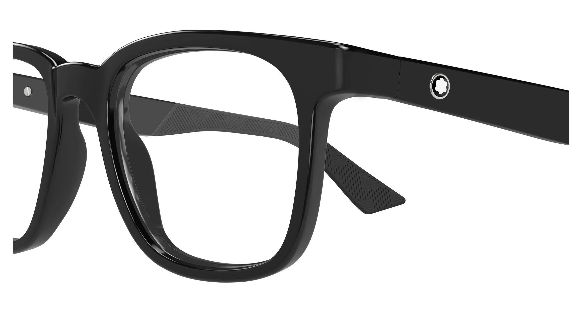 Montblanc MB0433O 001 Montature da vista Iniettato Nero Trasparente Squadrata - immagine 3