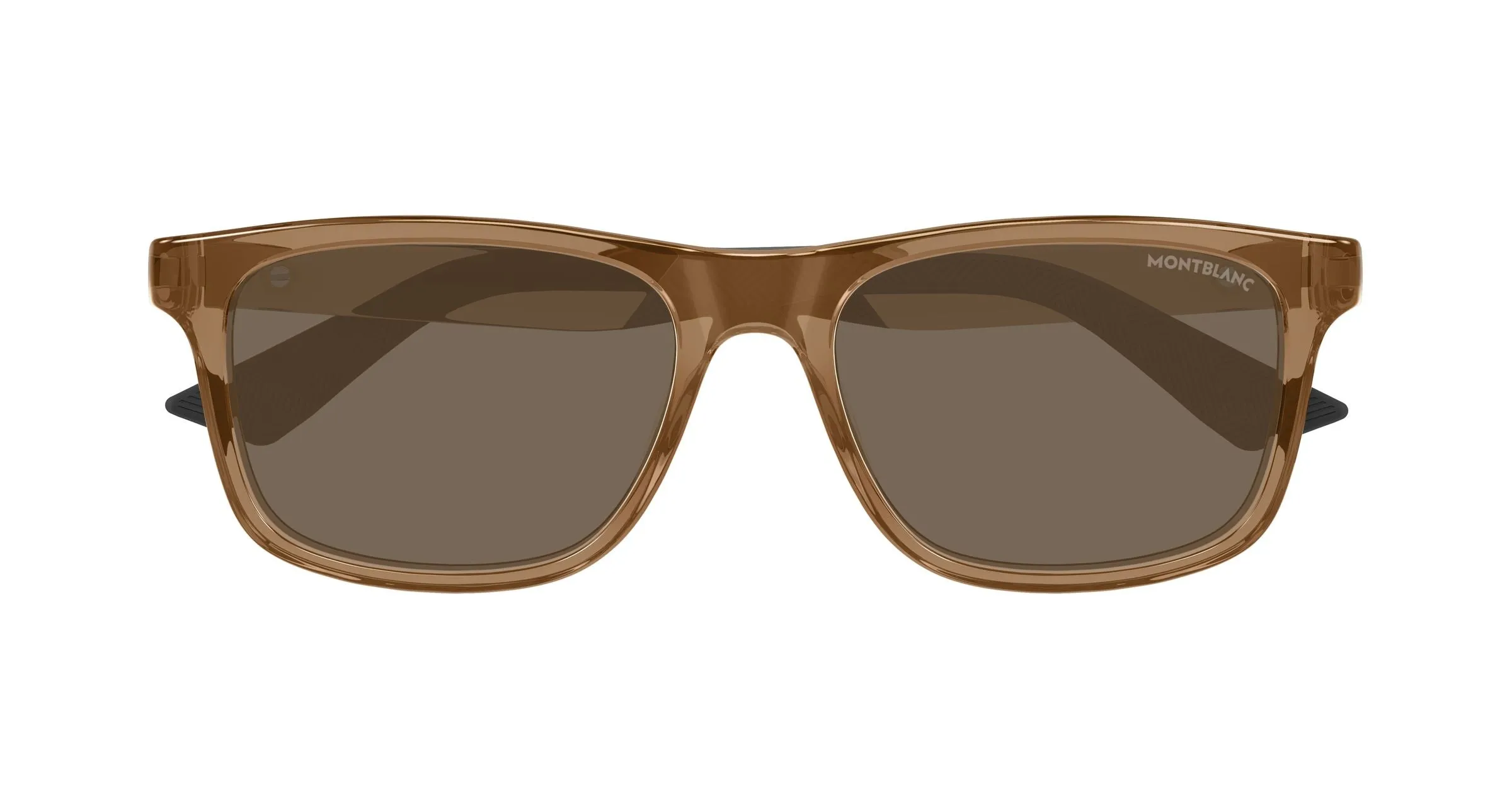 Montblanc MB0432S 004 Occhiali da sole Iniettato Marrone Marrone Squadrata - immagine 2