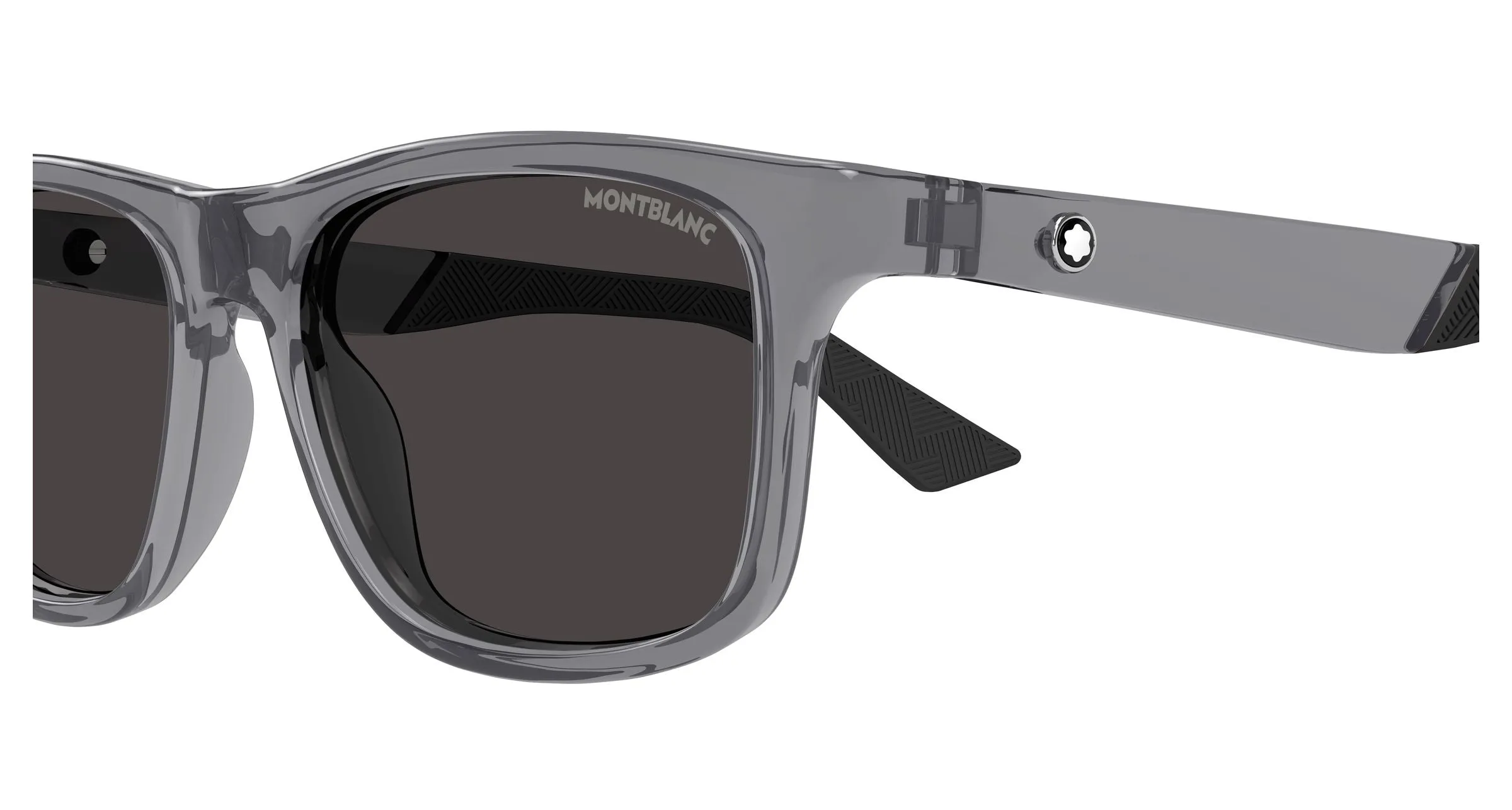 Montblanc MB0432S 003 Occhiali da sole Iniettato Grigio Grigio Squadrata - immagine 3