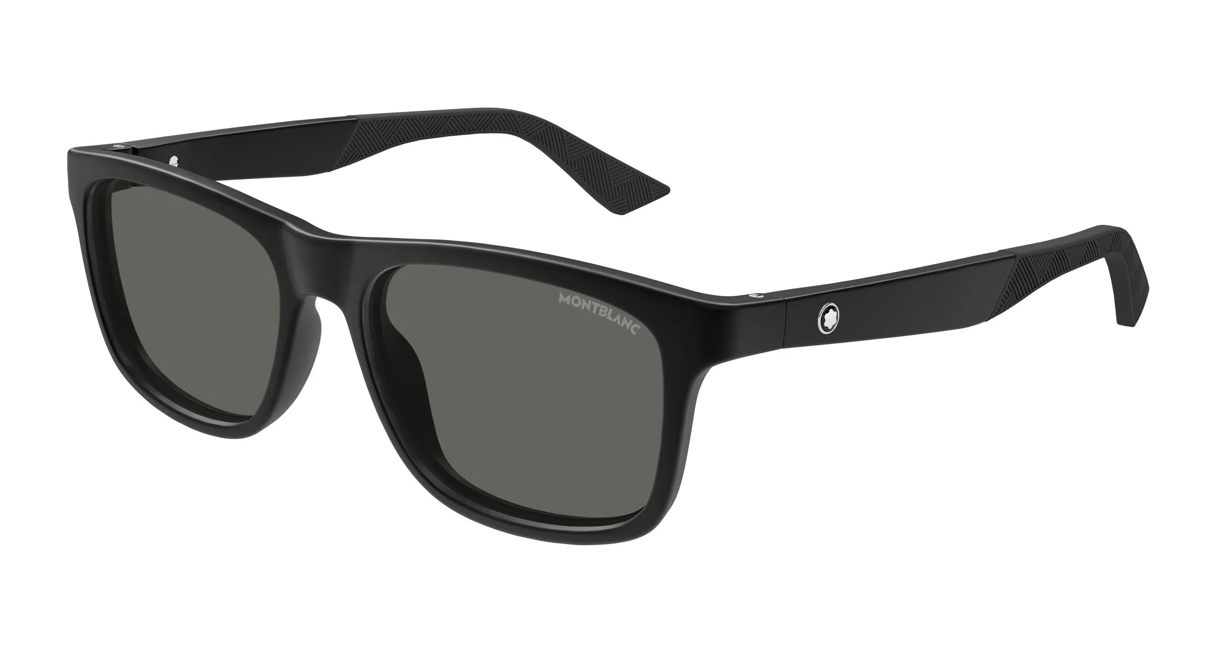 Montblanc MB0432S 002 Occhiali da sole Iniettato Nero Fumo Squadrata - immagine 1