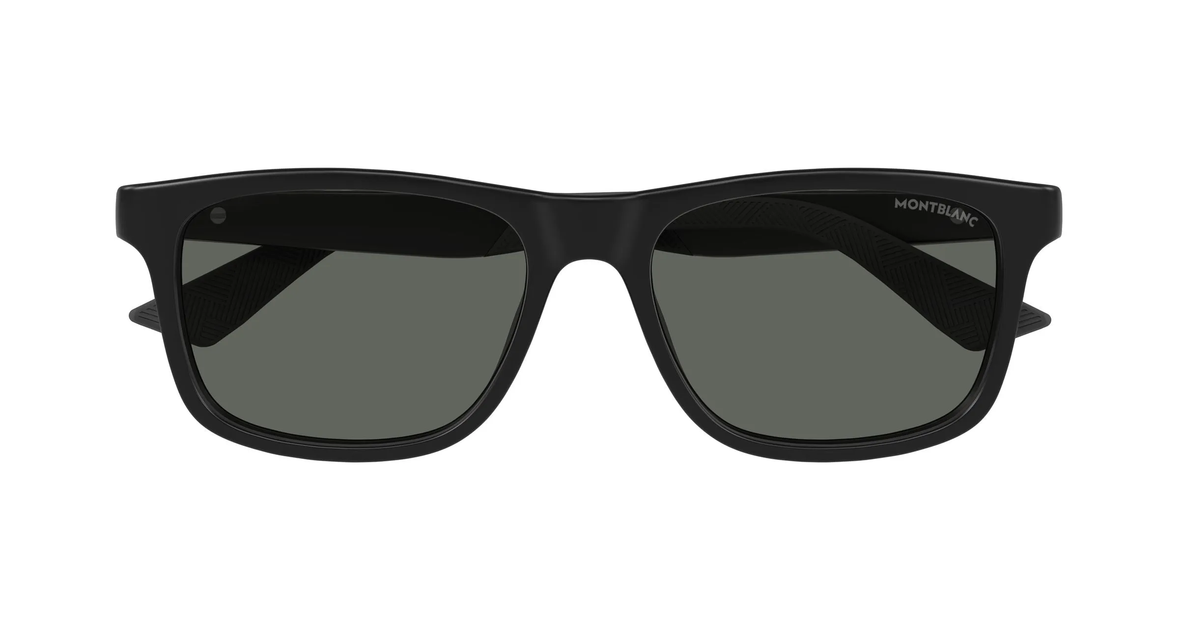 Montblanc MB0432S 002 Occhiali da sole Iniettato Nero Fumo Squadrata - immagine 2