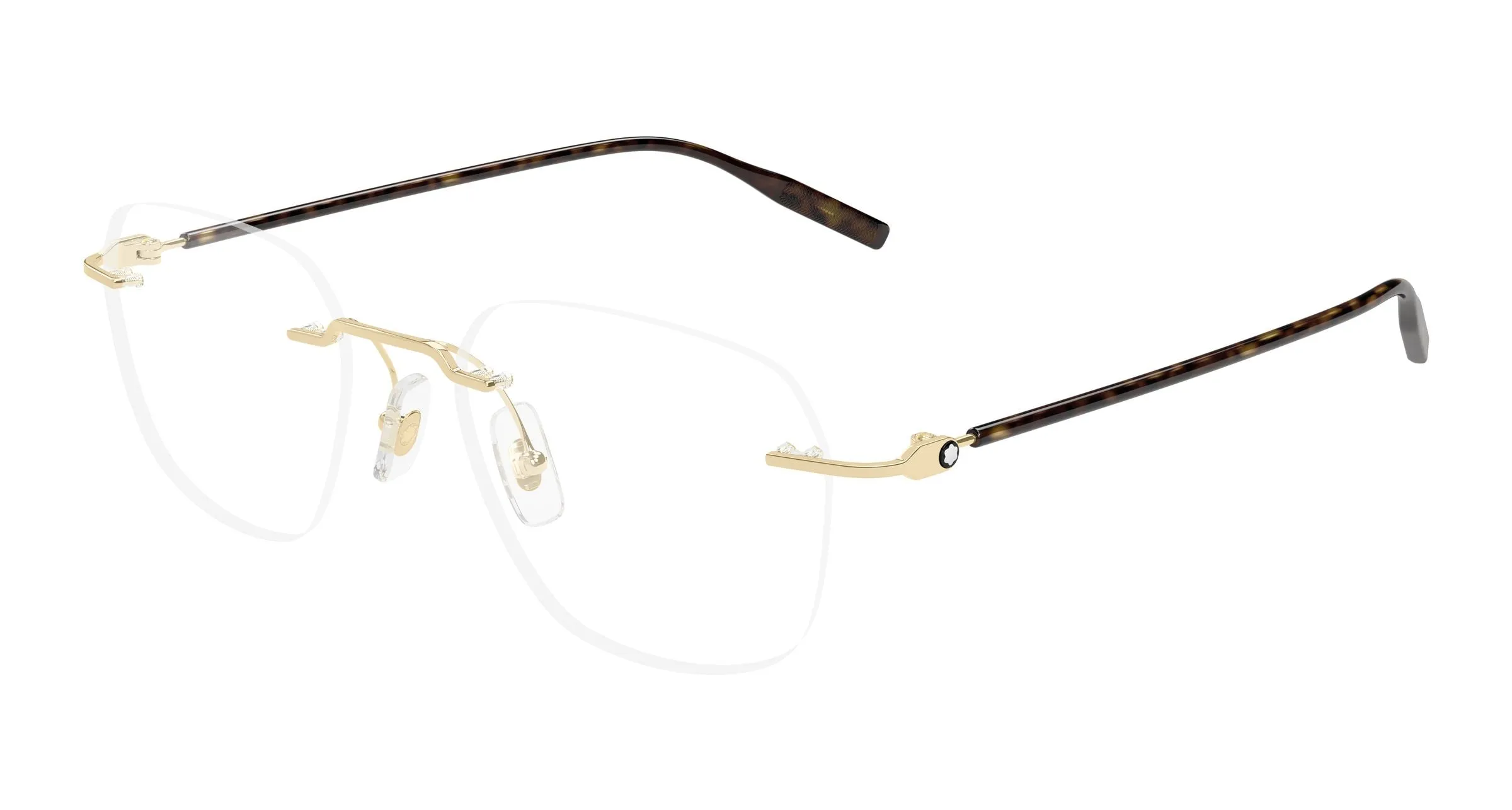 Montblanc MB0430O 003 Montature da vista Metallo Oro Trasparente Rotonda - immagine 1