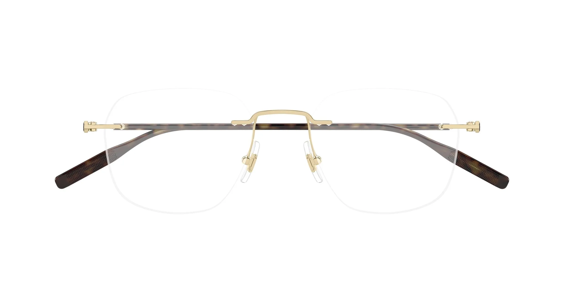 Montblanc MB0430O 003 Montature da vista Metallo Oro Trasparente Rotonda - immagine 2