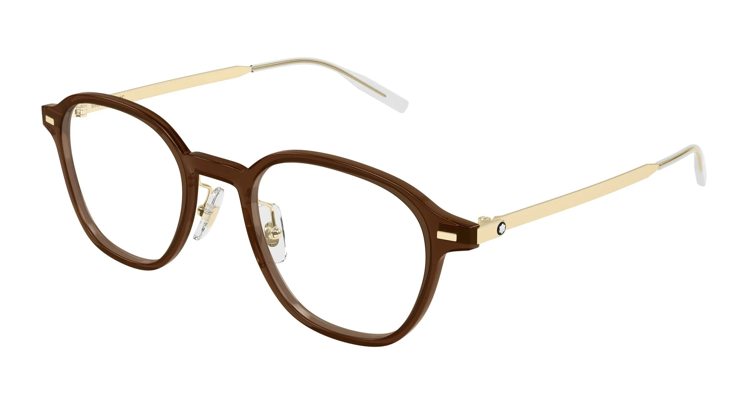 Montblanc MB0427O 005 Montature da vista Marrone Trasparente Rotonda - immagine 1