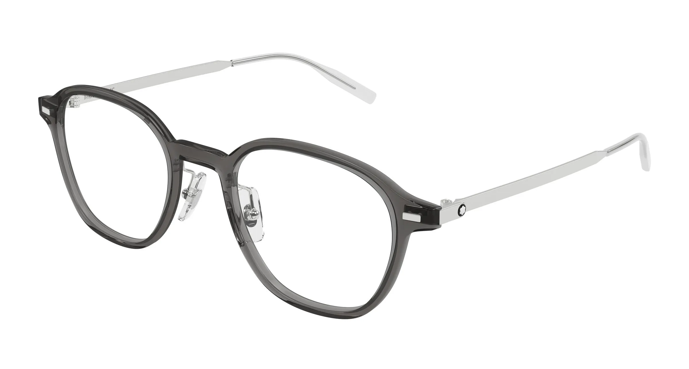 Montblanc MB0427O 004 Montature da vista Grigio Trasparente Rotonda - immagine 1