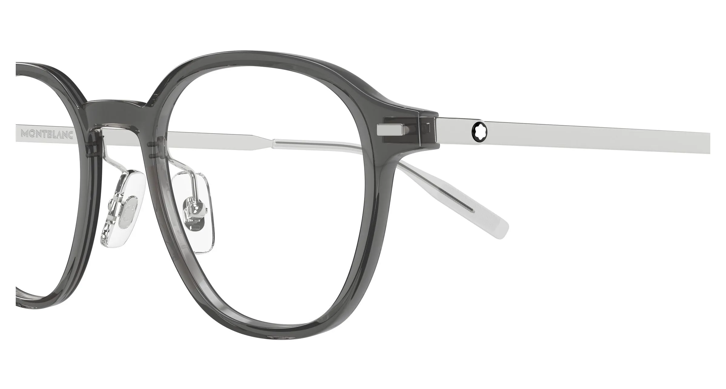Montblanc MB0427O 004 Montature da vista Grigio Trasparente Rotonda - immagine 3