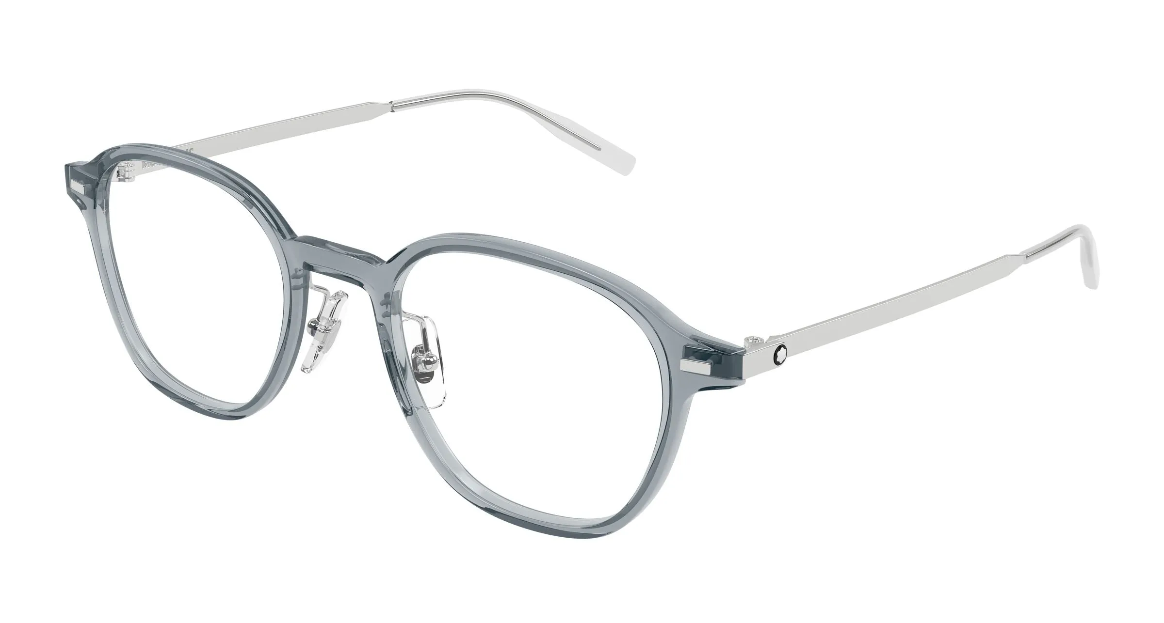 Montblanc MB0427O 003 Montature da vista Grigio Trasparente Rotonda - immagine 1