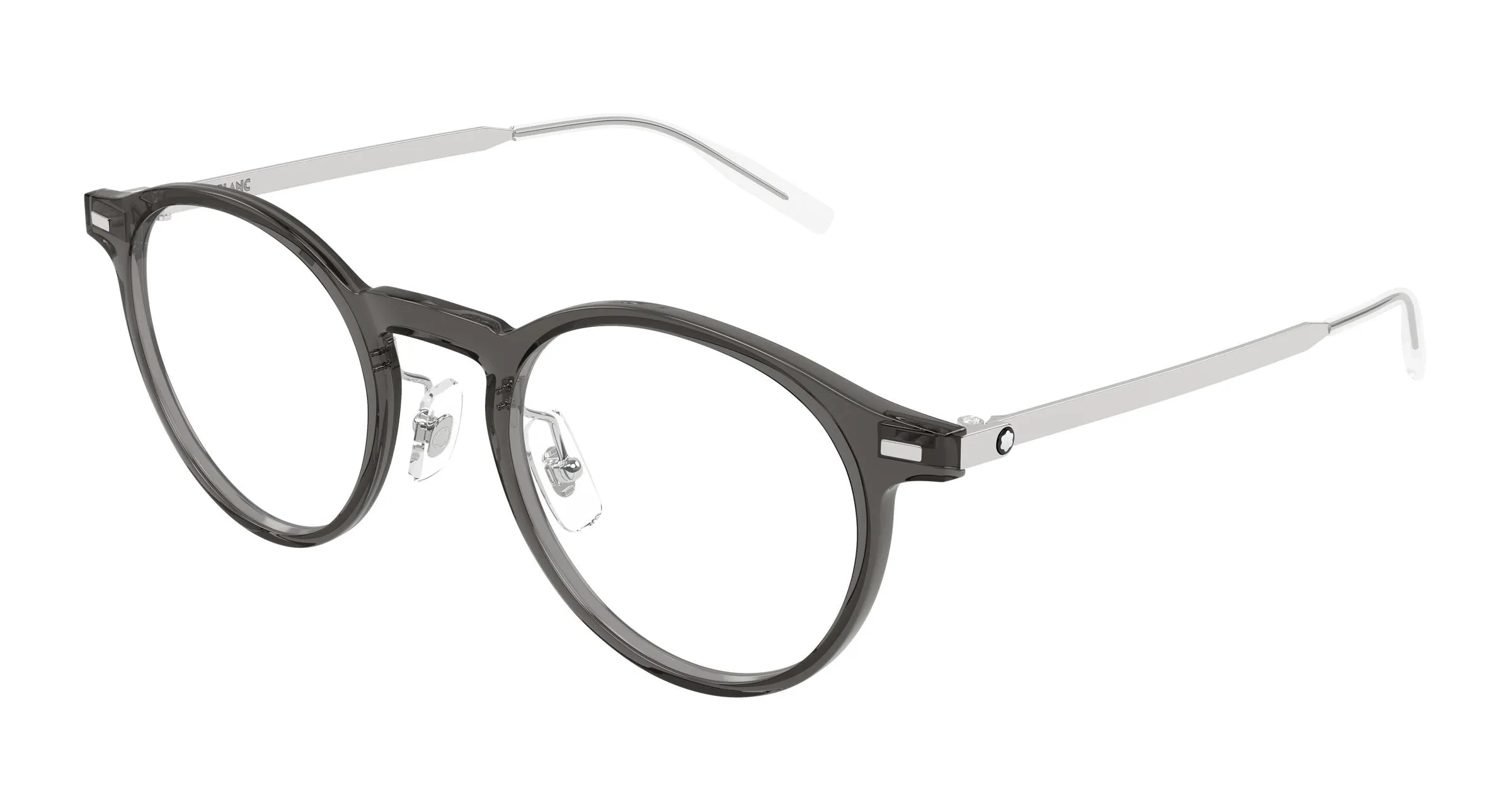 Montblanc MB0426O 004 Montature da vista Iniettato Grigio Trasparente Rotonda - immagine 1