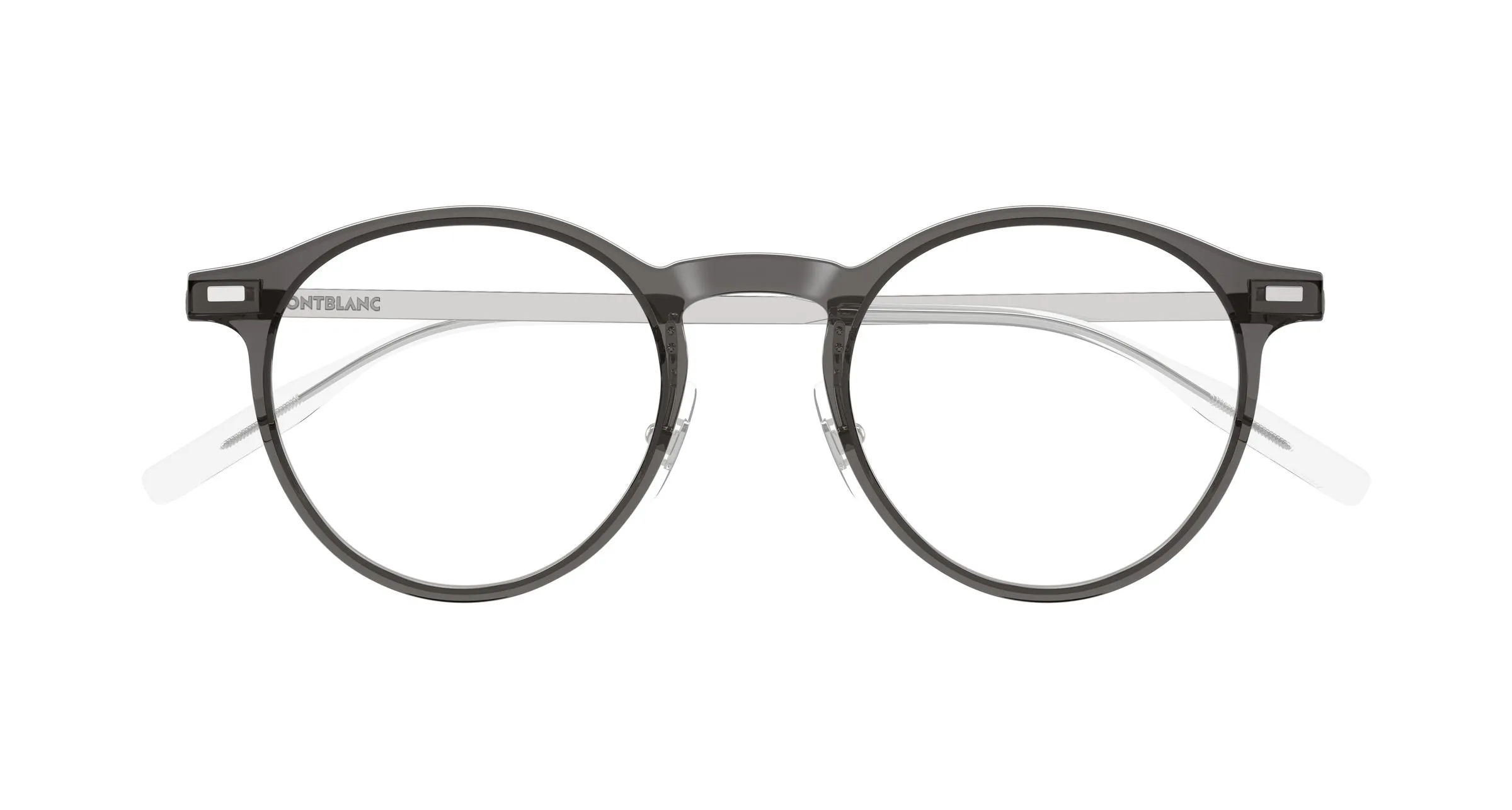 Montblanc MB0426O 004 Montature da vista Iniettato Grigio Trasparente Rotonda - immagine 2