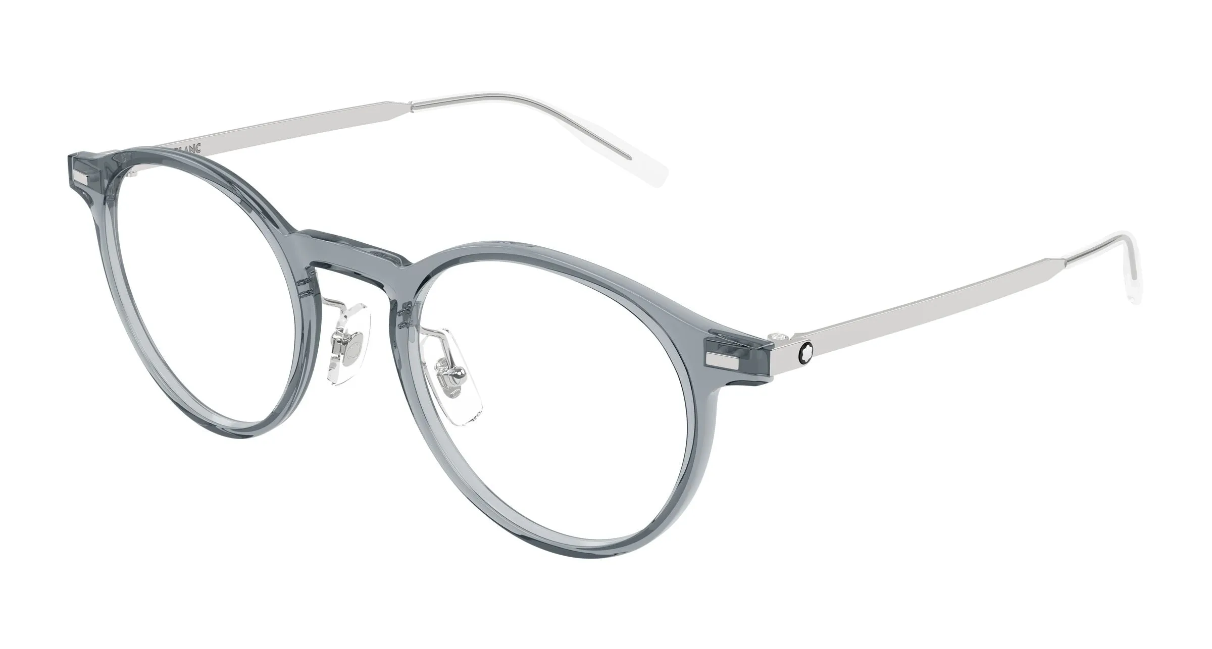 Montblanc MB0426O 003 Montature da vista Iniettato Grigio Trasparente Rotonda - immagine 1