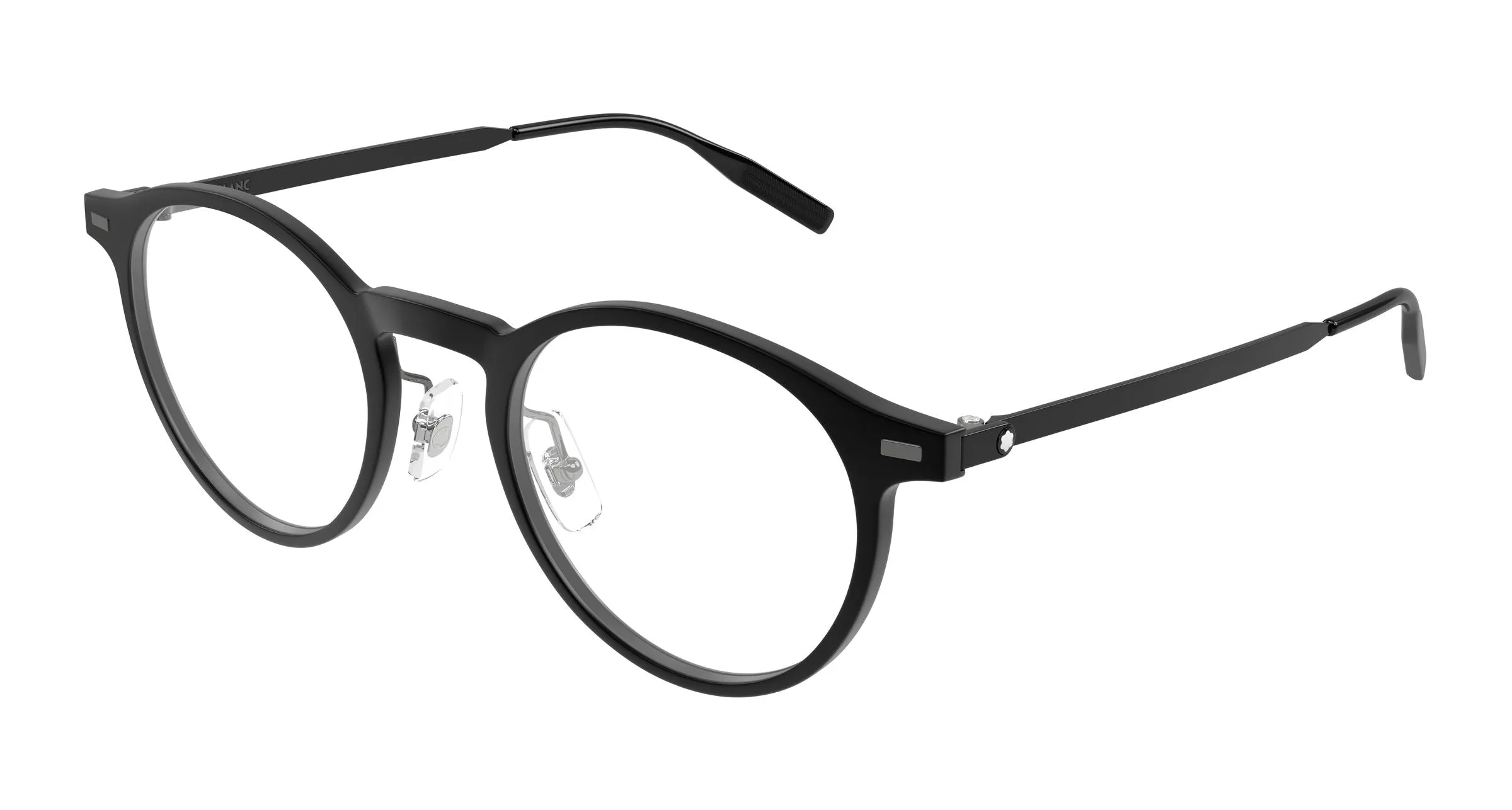 Montblanc MB0426O 002 Montature da vista Iniettato Nero Trasparente Rotonda - immagine 1