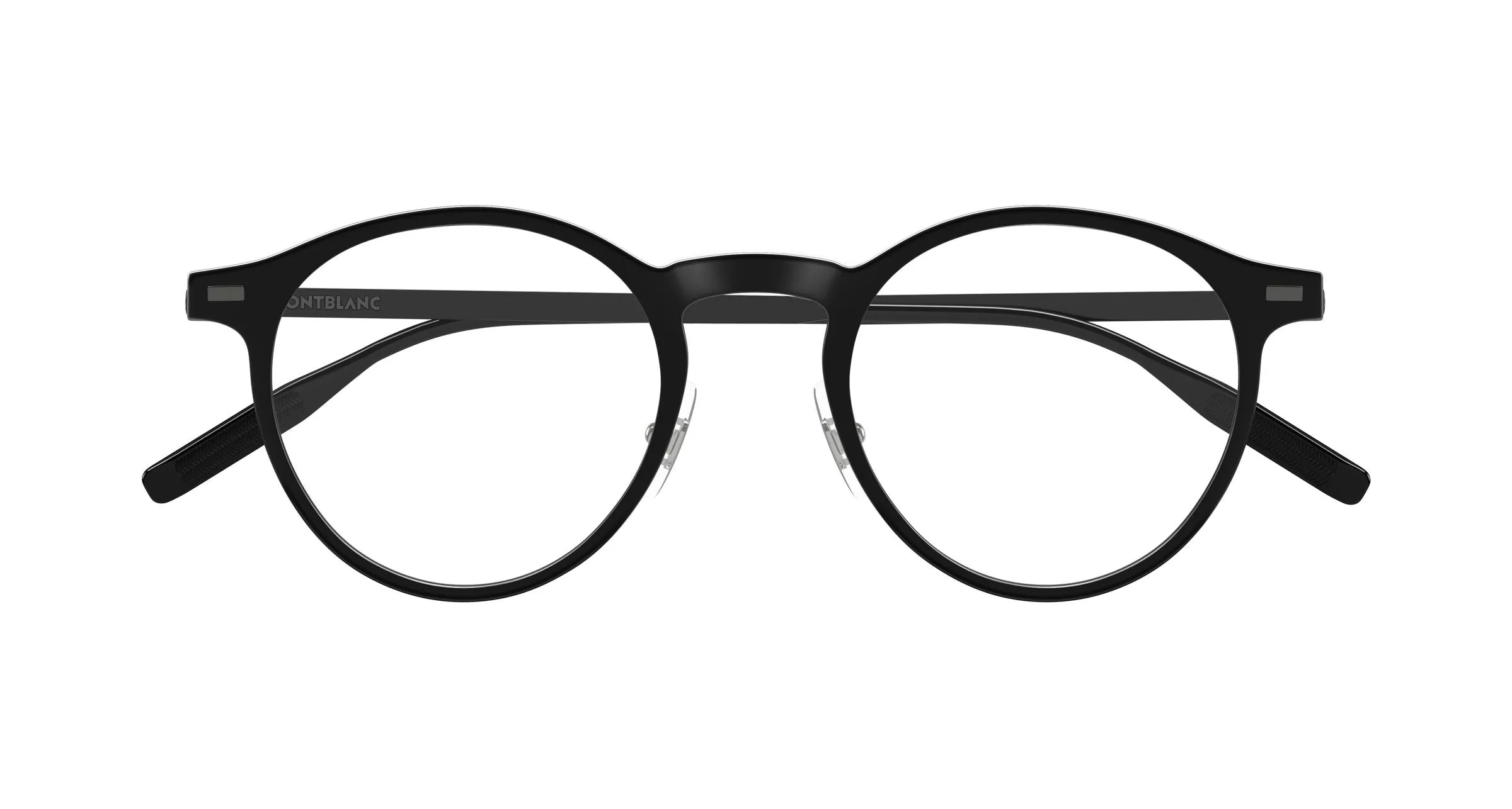 Montblanc MB0426O 002 Montature da vista Iniettato Nero Trasparente Rotonda - immagine 2
