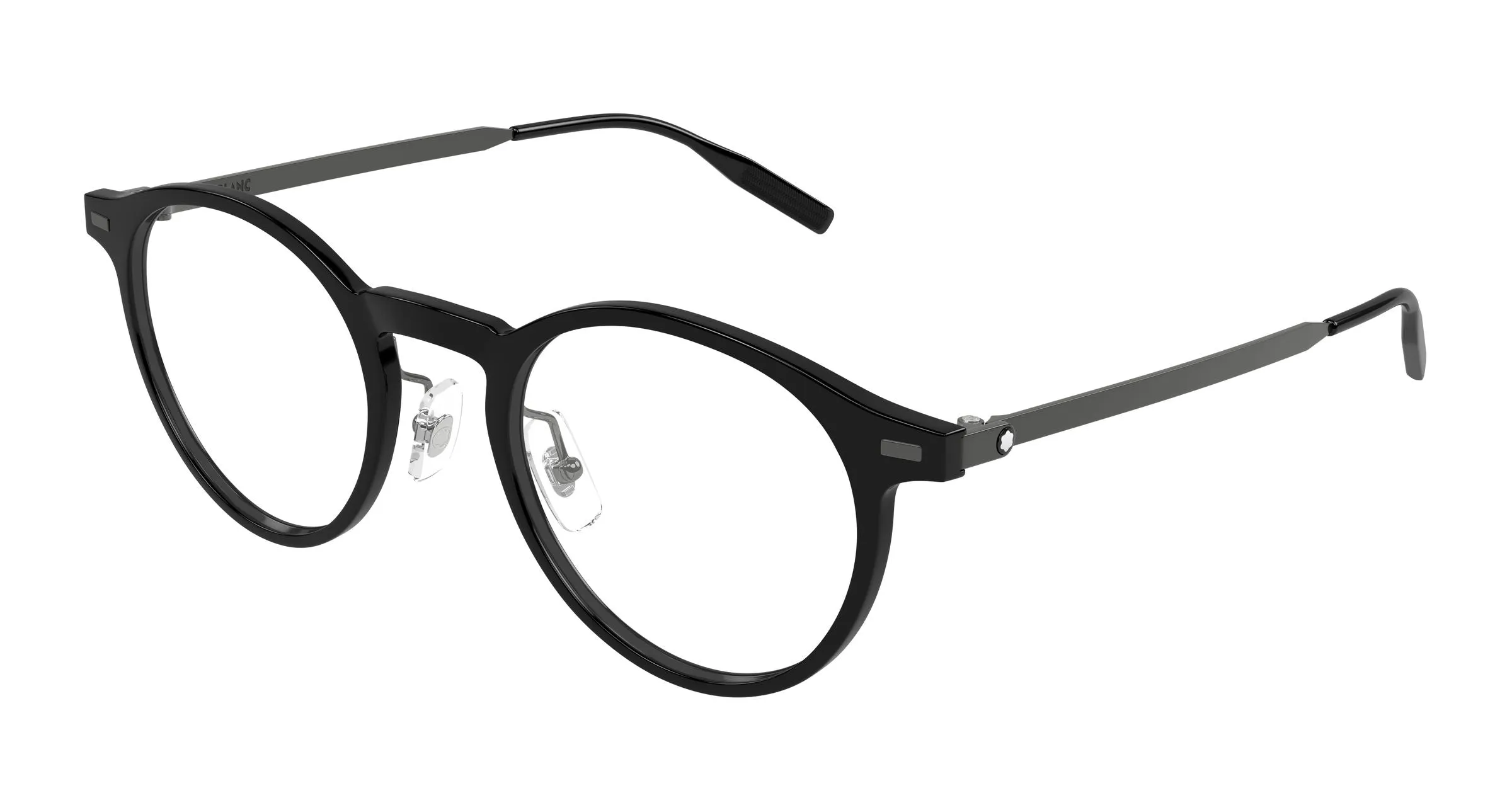 Montblanc MB0426O 001 Montature da vista Iniettato Nero Trasparente Rotonda - immagine 1