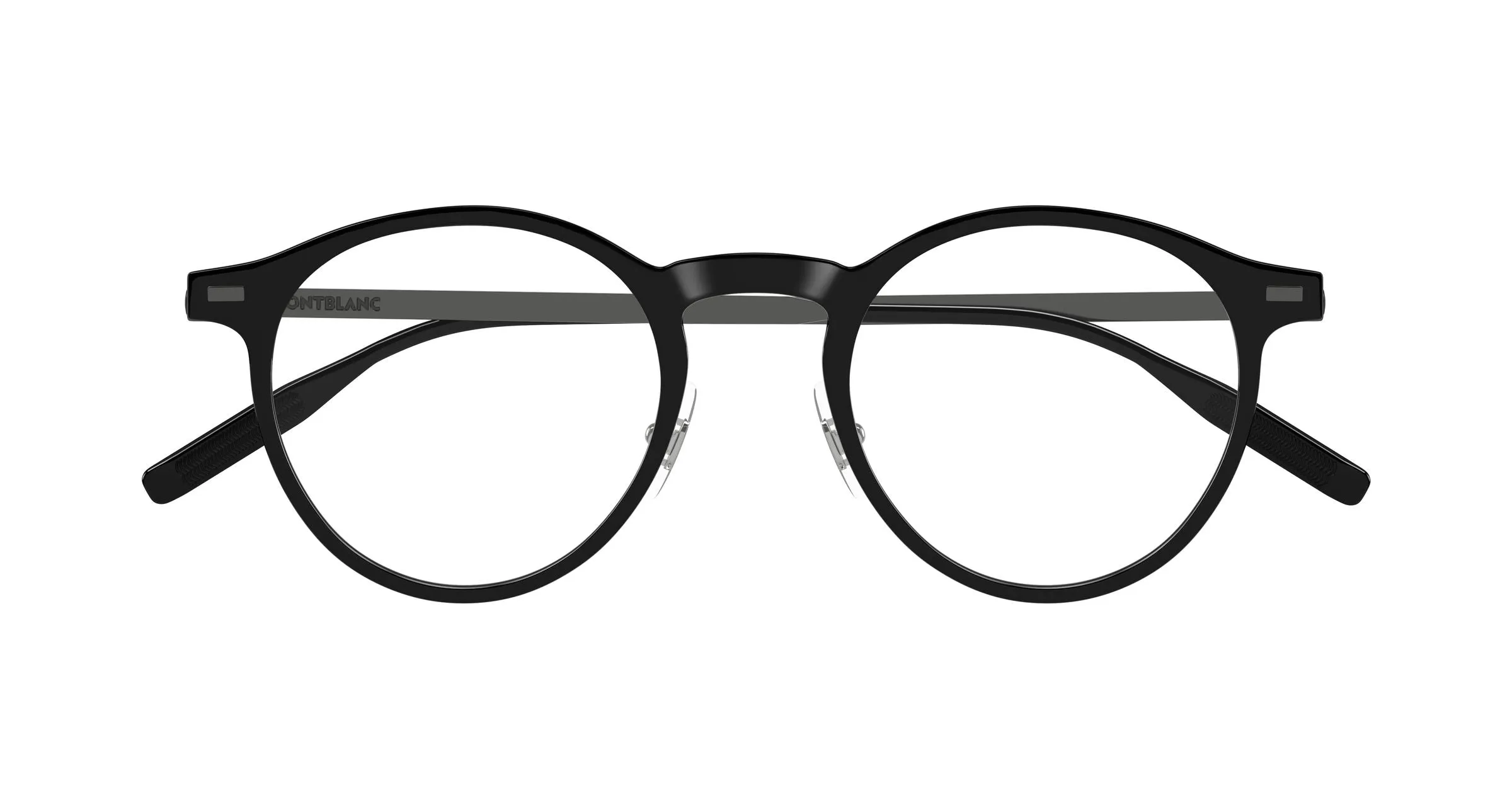 Montblanc MB0426O 001 Montature da vista Iniettato Nero Trasparente Rotonda - immagine 2