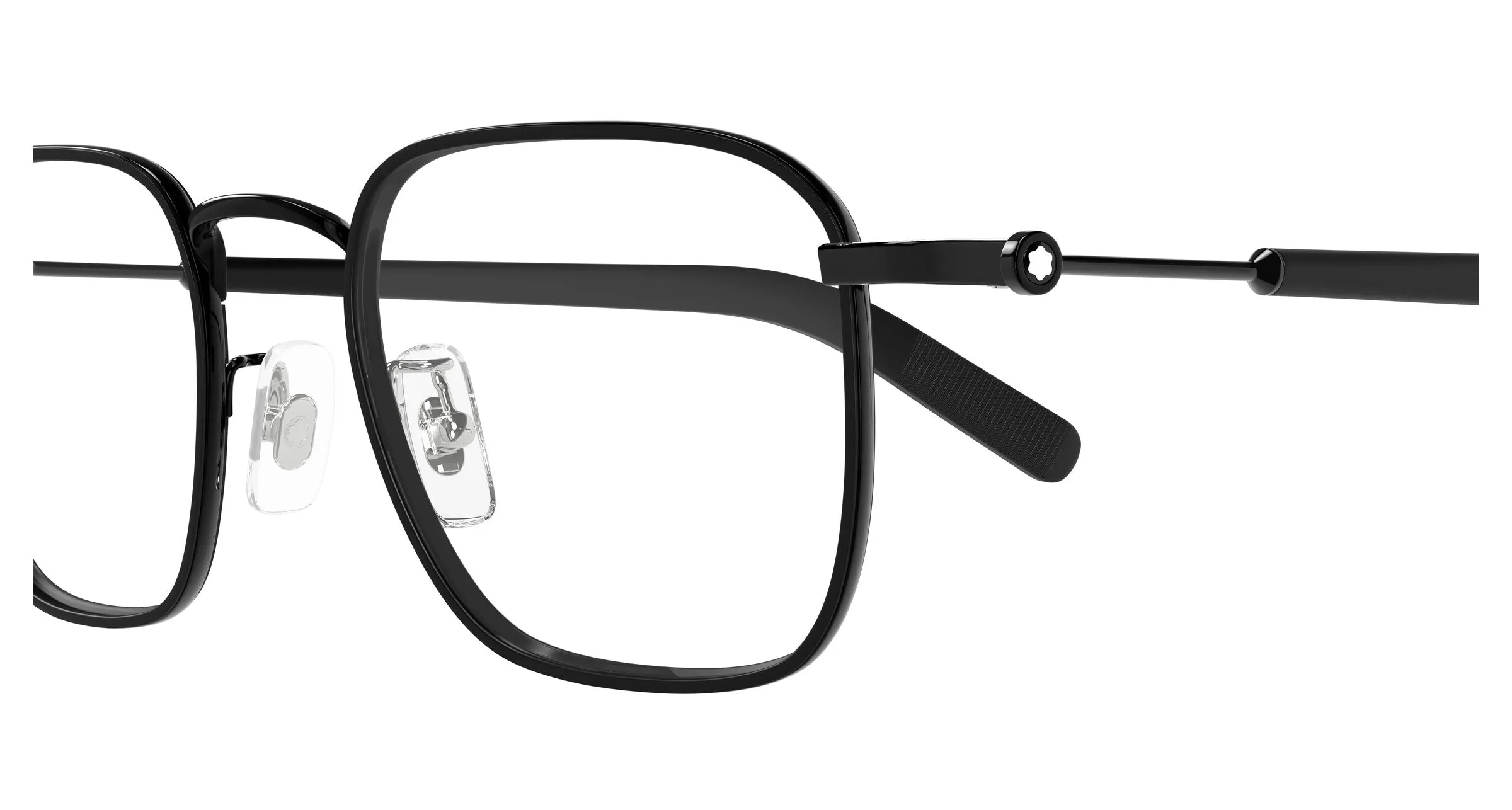 Montblanc MB0424O 002 Montature da vista Metallo Nero Trasparente Squadrata - immagine 3