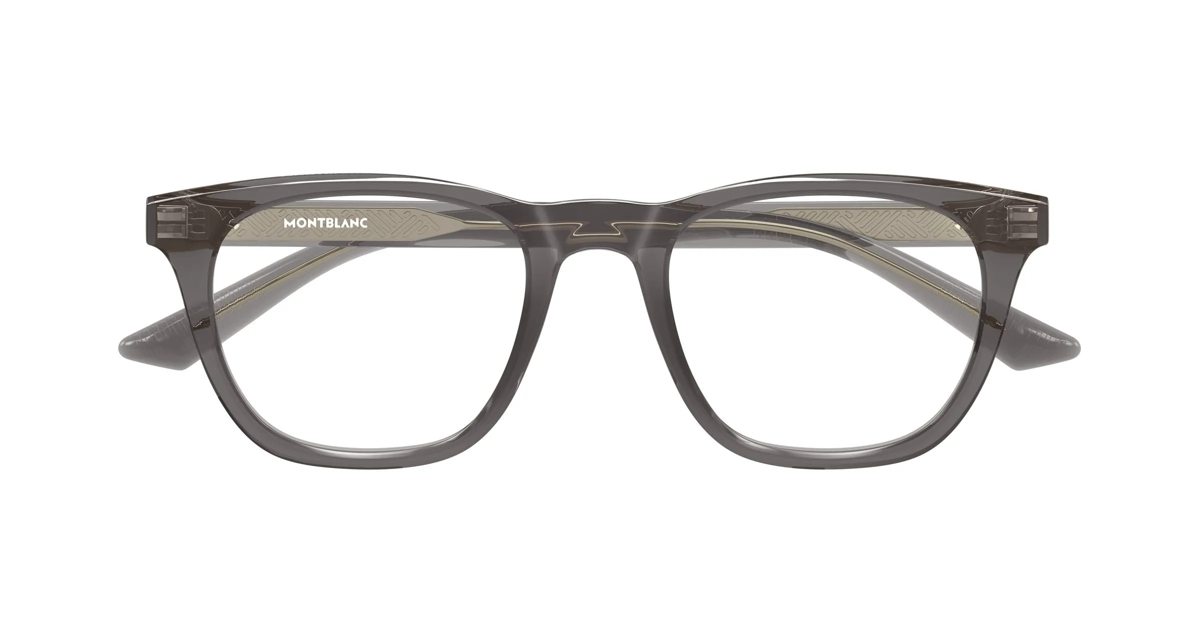 Montblanc MB0422O 009 Montature da vista Acetato Grigio Trasparente Squadrata - immagine 2