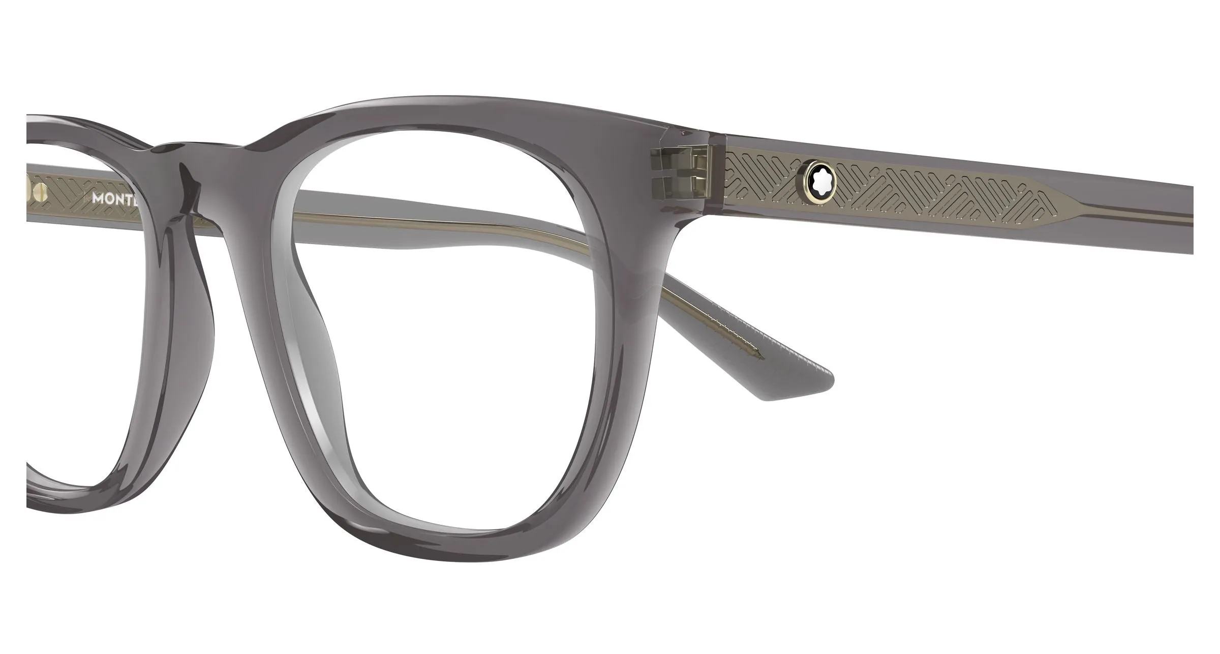 Montblanc MB0422O 009 Montature da vista Acetato Grigio Trasparente Squadrata - immagine 3
