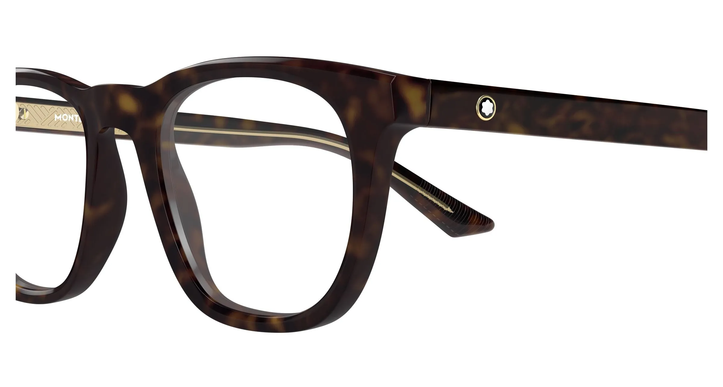 Montblanc MB0422O 008 Montature da vista Acetato Havana Trasparente Squadrata - immagine 3
