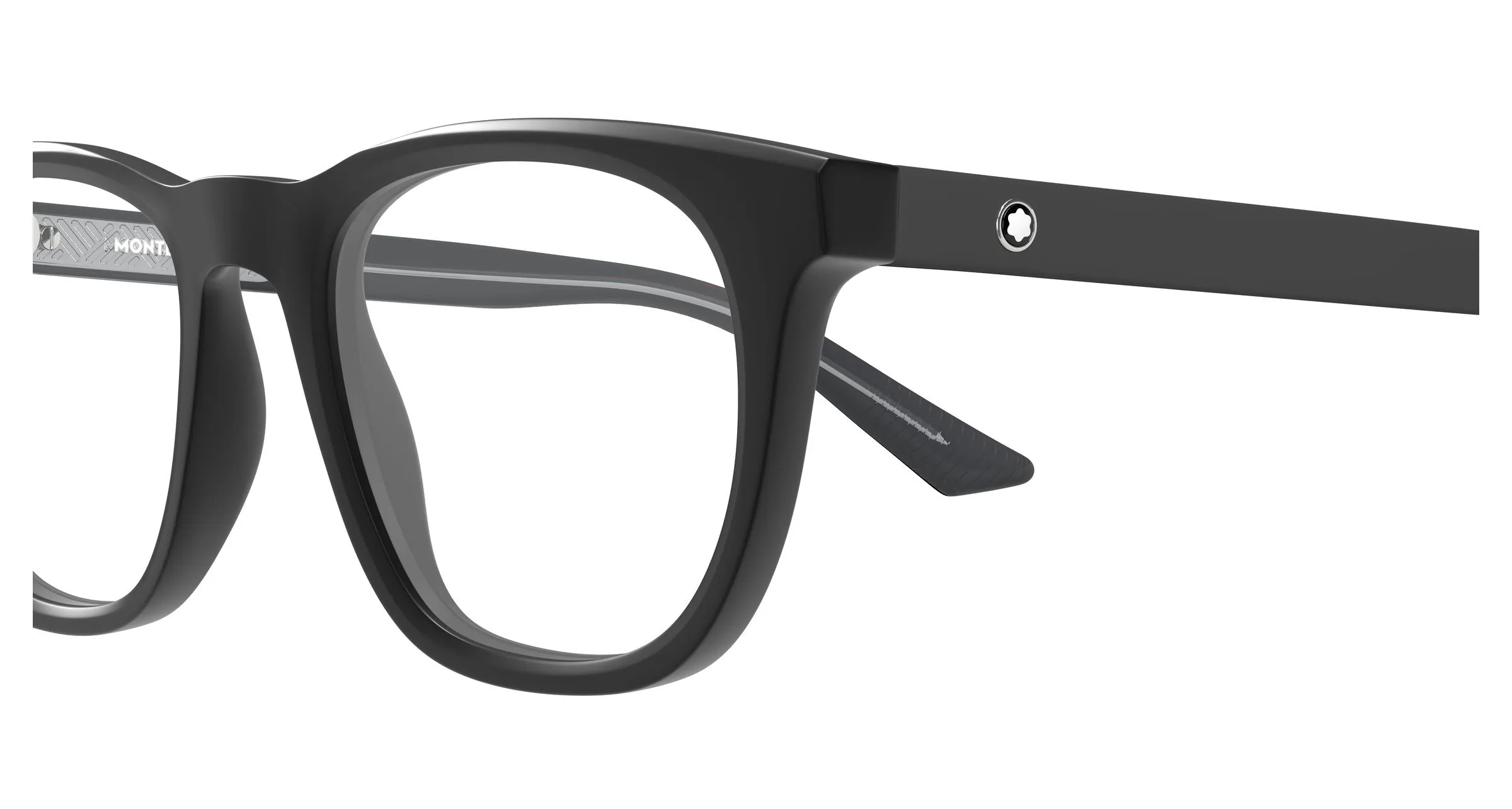 Montblanc MB0422O 007 Montature da vista Acetato Nero Trasparente Squadrata - immagine 3