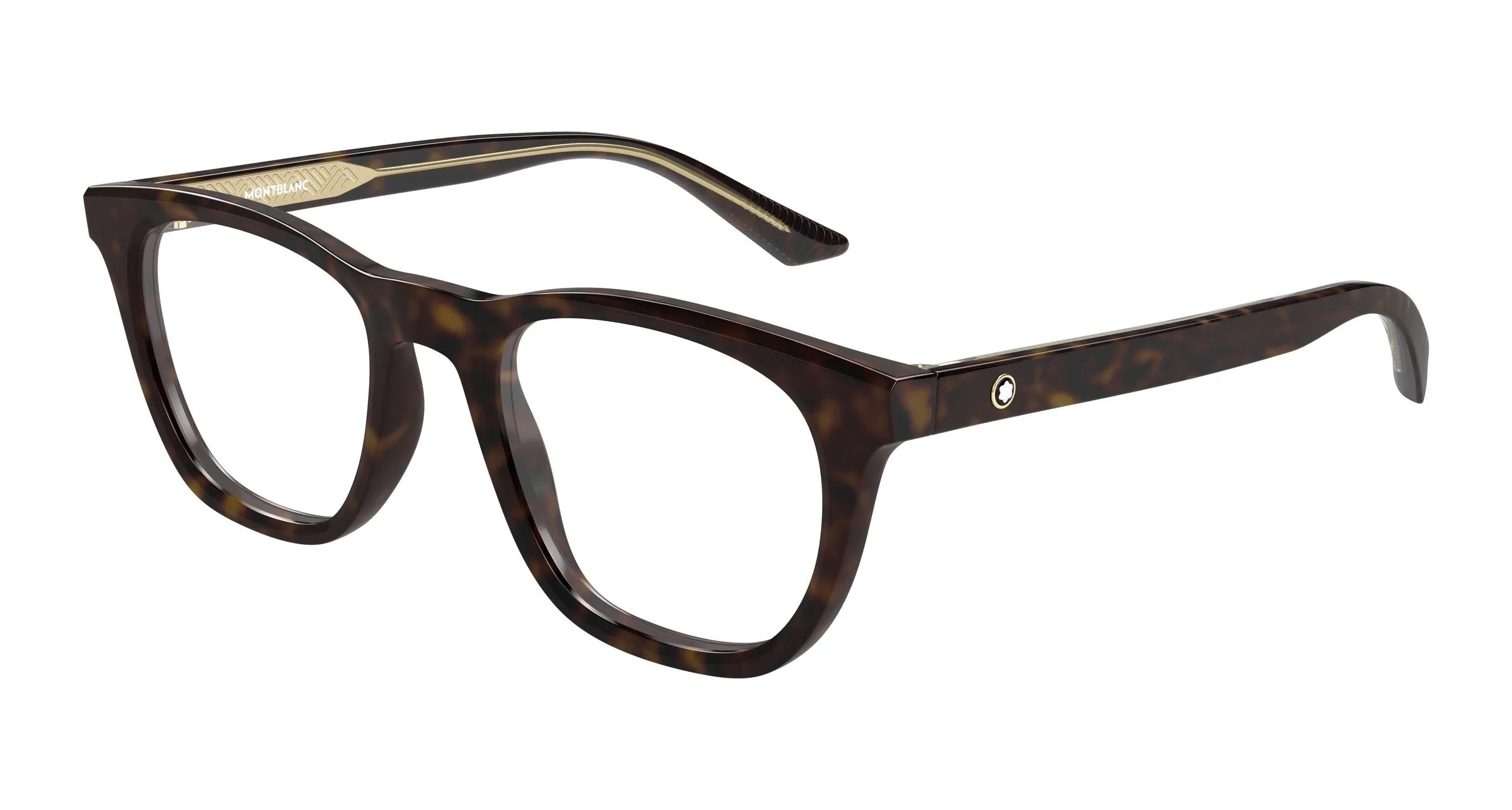 Montblanc MB0422O 003 Montature da vista Acetato Havana Trasparente Squadrata - immagine 1