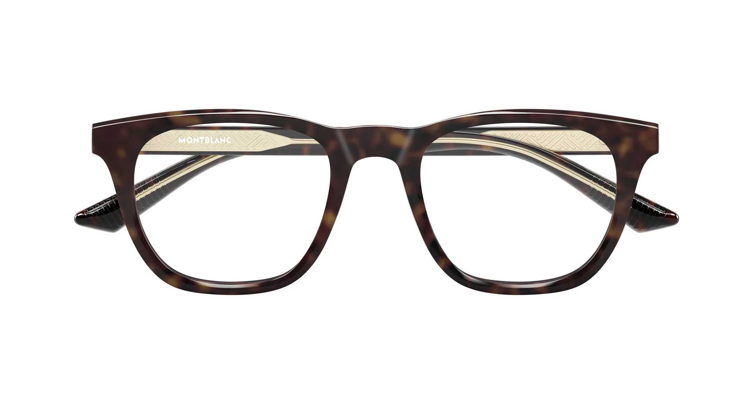Montblanc MB0422O 003 Montature da vista Acetato Havana Trasparente Squadrata - immagine 2