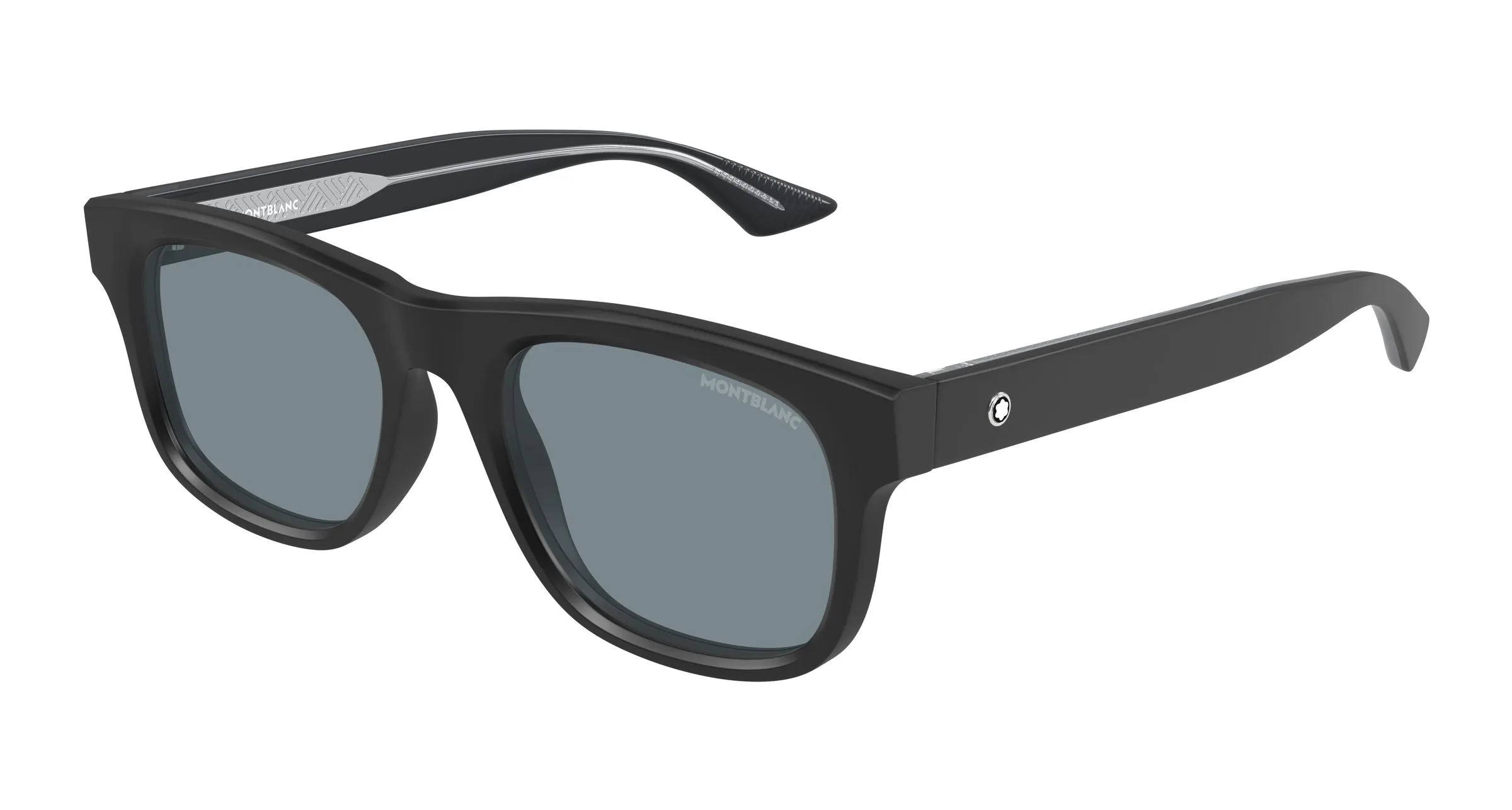 Montblanc MB0421S 003 Occhiali da sole Acetato Nero Grigio Squadrata - immagine 1