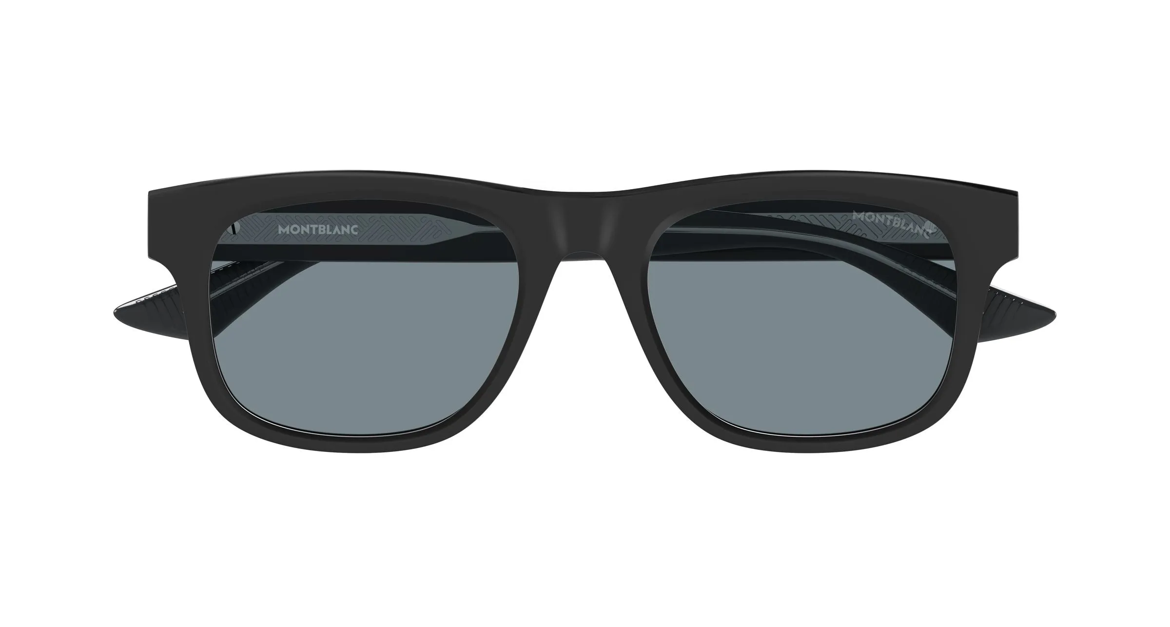 Montblanc MB0421S 003 Occhiali da sole Acetato Nero Grigio Squadrata - immagine 2