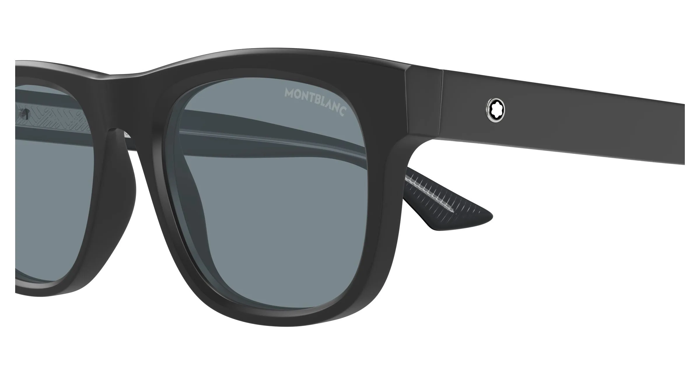Montblanc MB0421S 003 Occhiali da sole Acetato Nero Grigio Squadrata - immagine 3