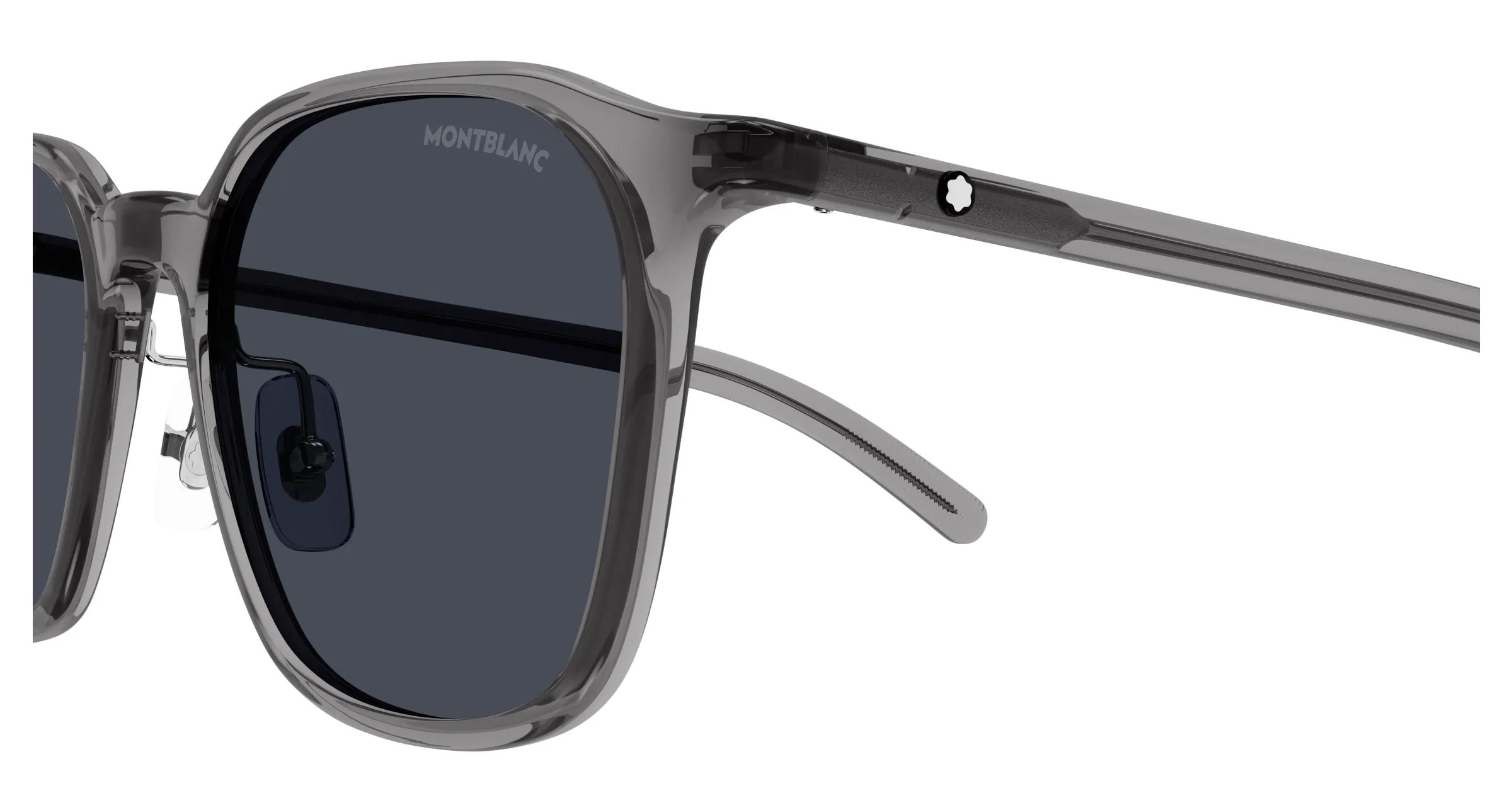 Montblanc MB0420SK 004 Occhiali da sole Grigio Blu Rotonda - immagine 3