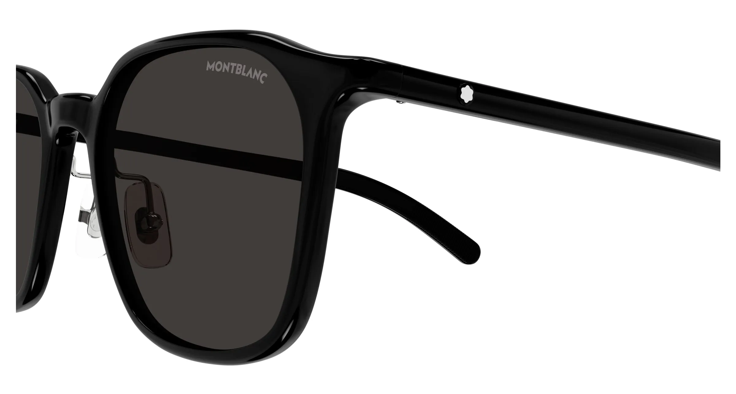 Montblanc MB0420SK 001 Occhiali da sole Nero Grigio Rotonda - immagine 3