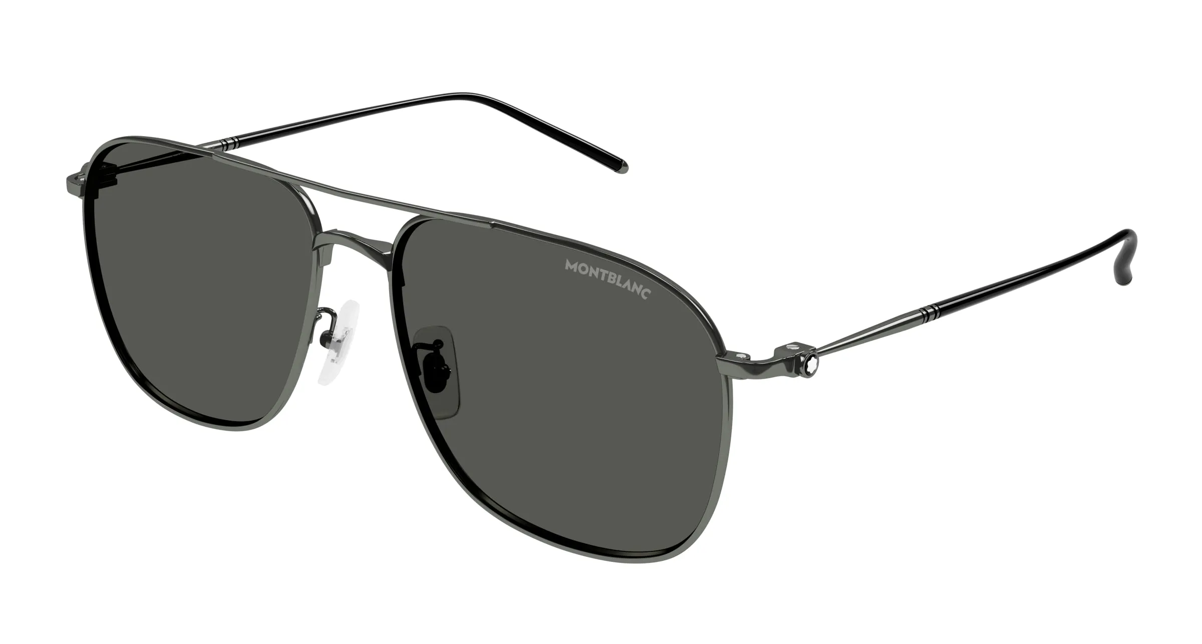 Montblanc MB0417SA 002 Occhiali da sole Titanio Rutenio Grigio Pilot - immagine 1