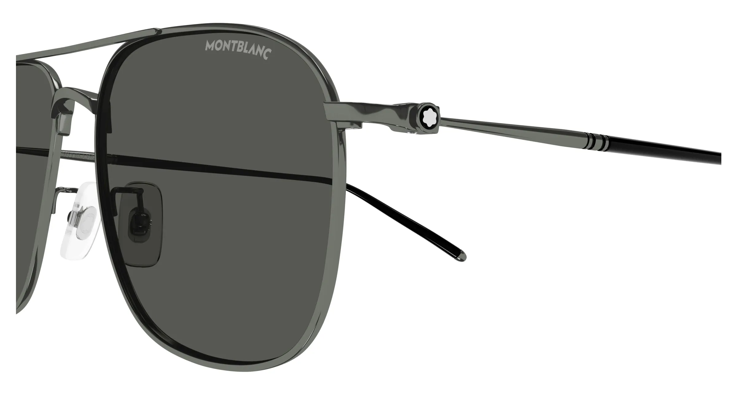 Montblanc MB0417SA 002 Occhiali da sole Titanio Rutenio Grigio Pilot - immagine 3