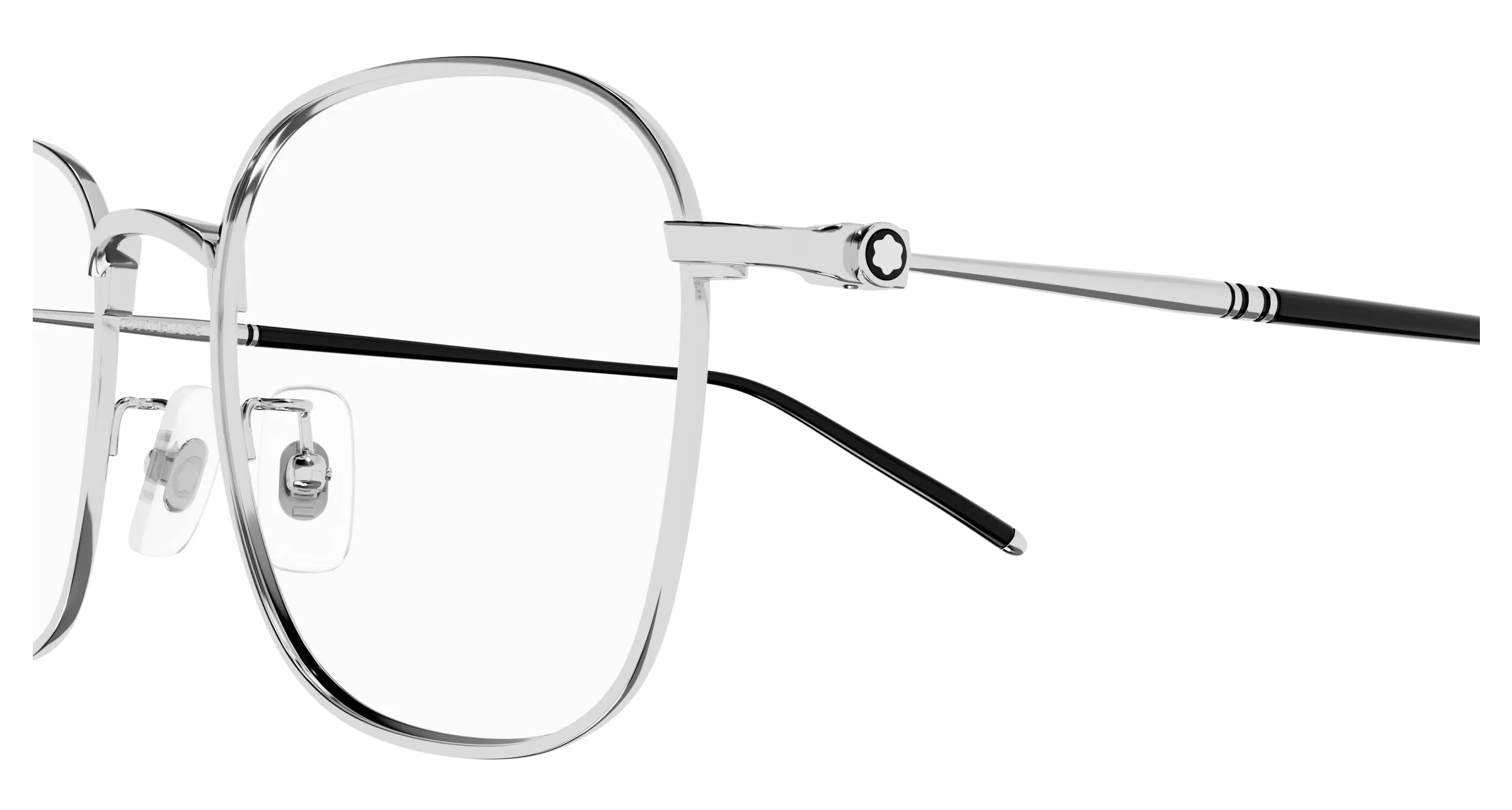 Montblanc MB0415OA 003 Montature da vista Titanio Argento Trasparente Squadrata - immagine 3
