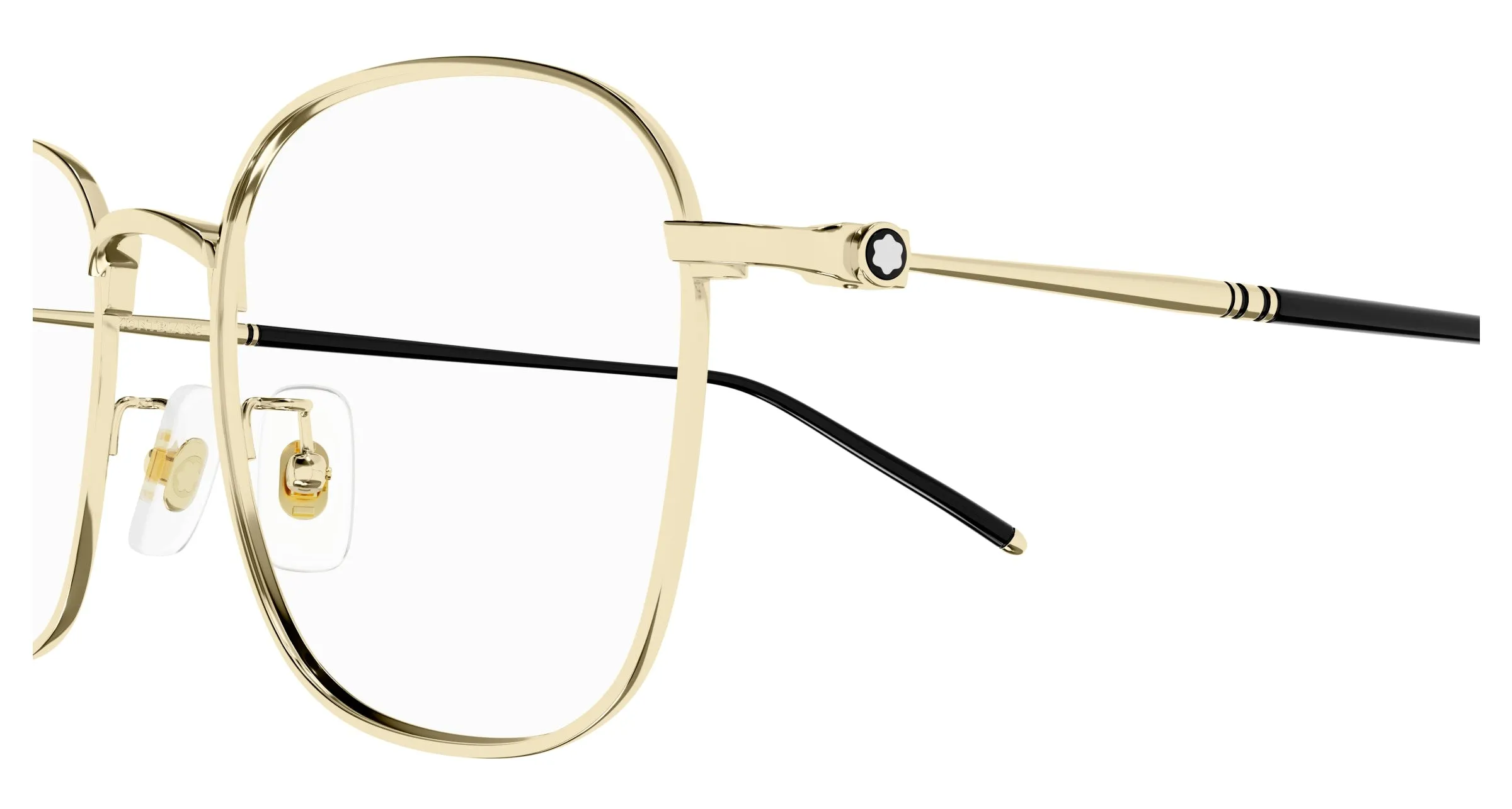 Montblanc MB0415OA 002 Montature da vista Titanio Oro Trasparente Squadrata - immagine 3
