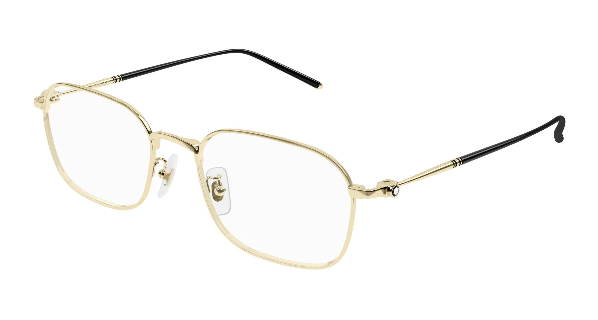 Montblanc MB0414OA 002 Montature da vista Titanio Oro Trasparente Squadrata - immagine 1