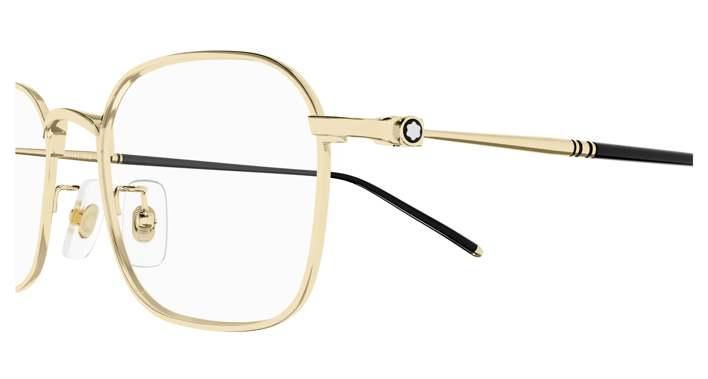 Montblanc MB0414OA 002 Montature da vista Titanio Oro Trasparente Squadrata - immagine 3