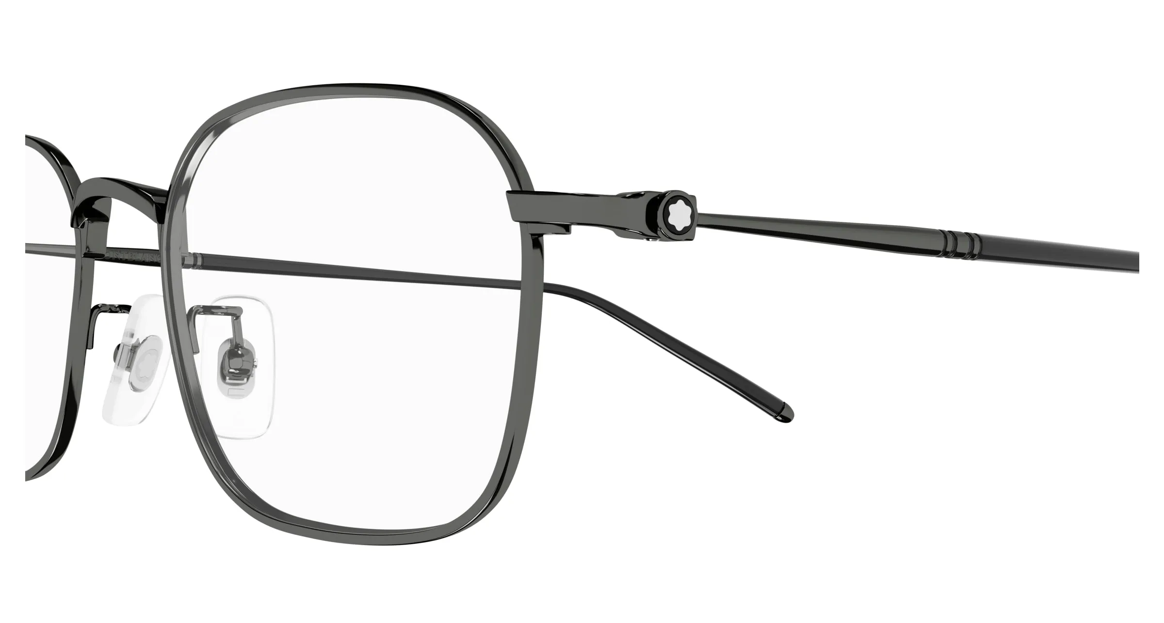Montblanc MB0414OA 001 Montature da vista Titanio Rutenio Trasparente Squadrata - immagine 3