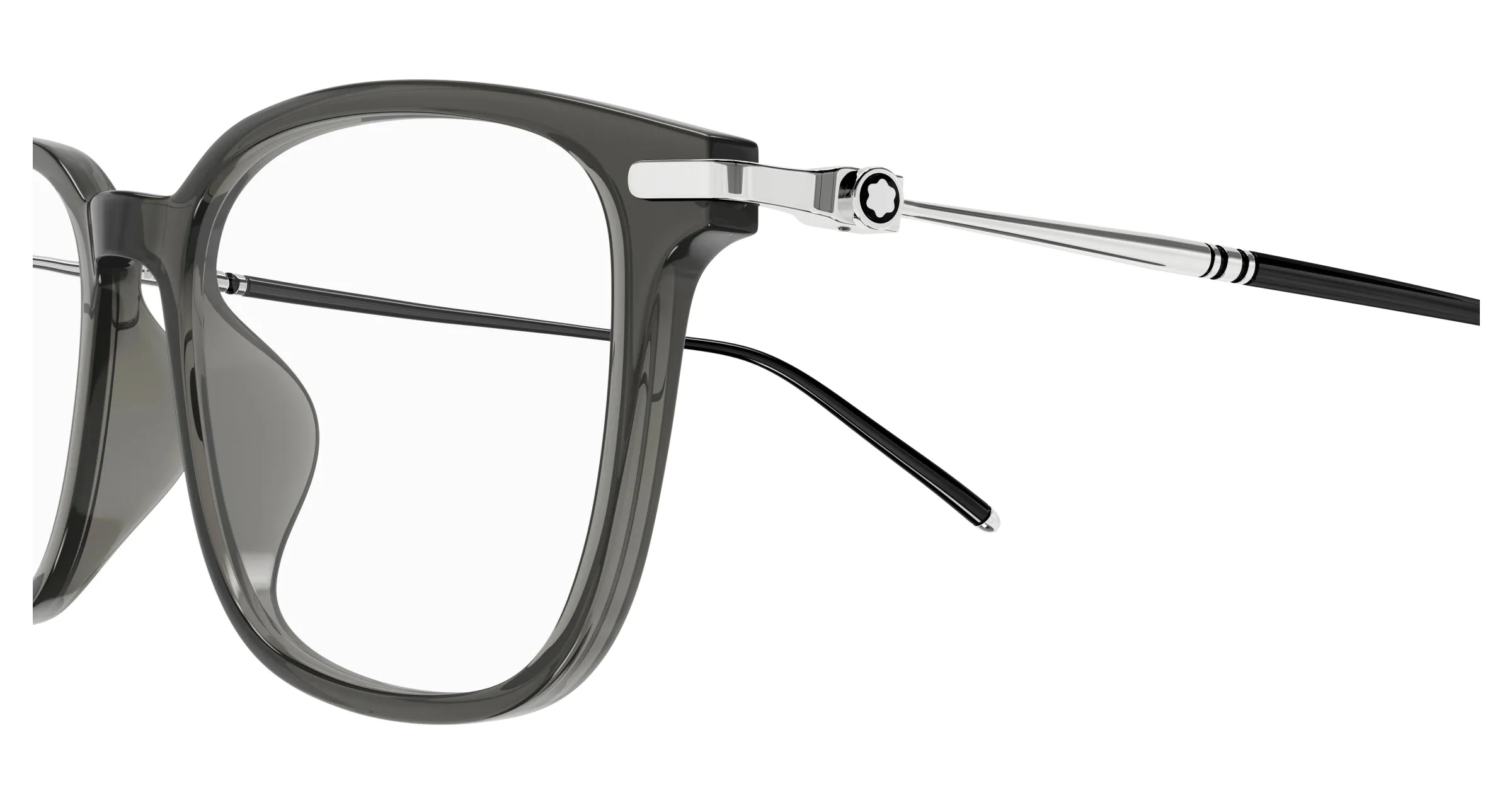 Montblanc MB0413OA 004 Montature da vista Acetato Grigio Trasparente Cat Eye - immagine 3