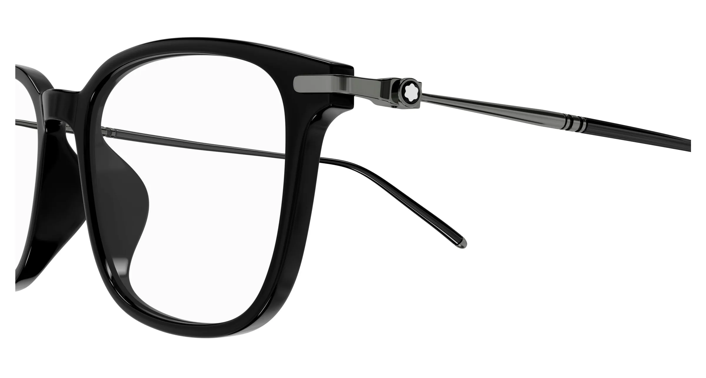 Montblanc MB0413OA 001 Montature da vista Acetato Nero Trasparente Cat Eye - immagine 3