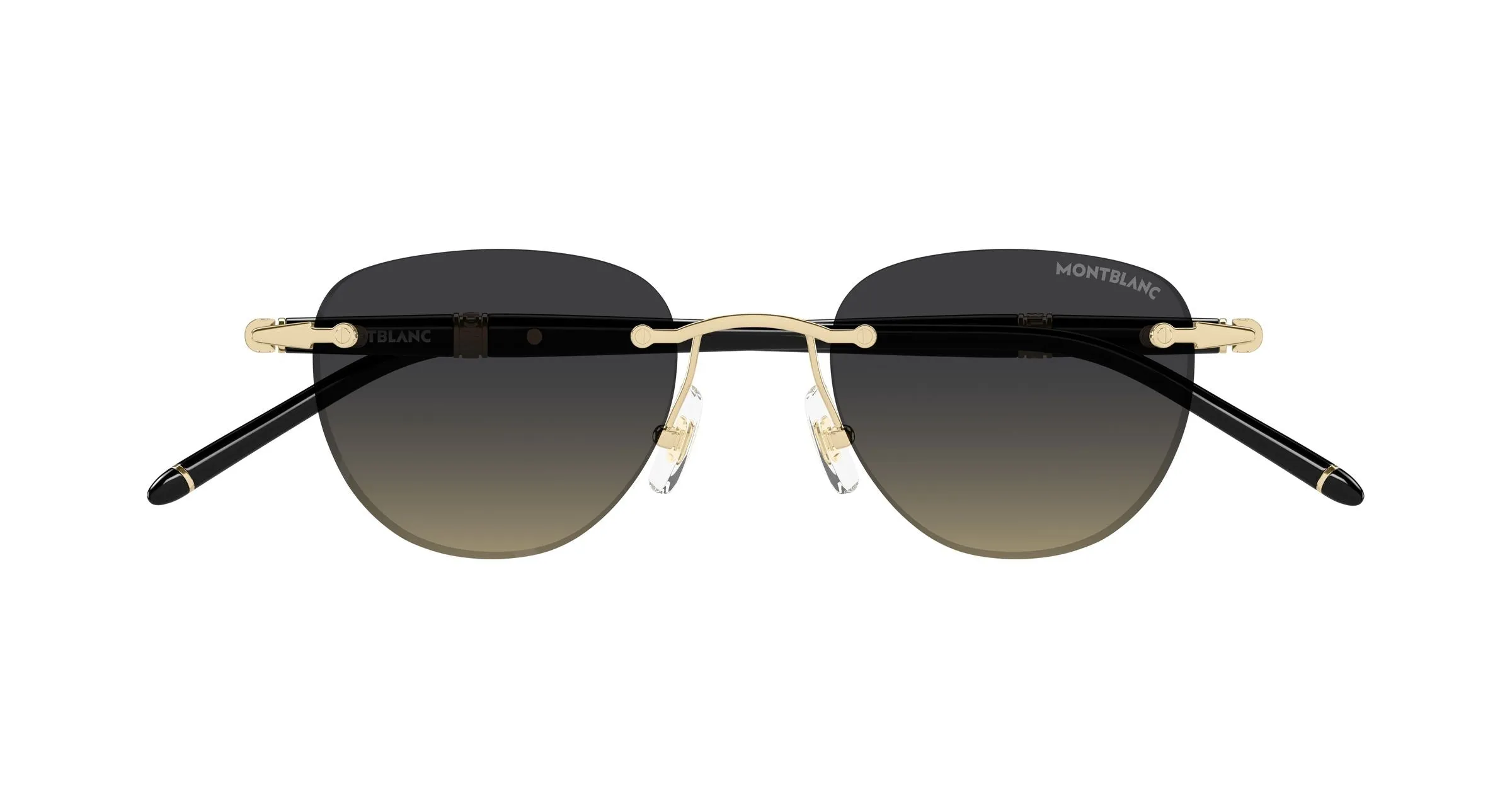 Montblanc MB0412S 007 Occhiali da sole Metallo Oro Arancione Rotonda - immagine 2