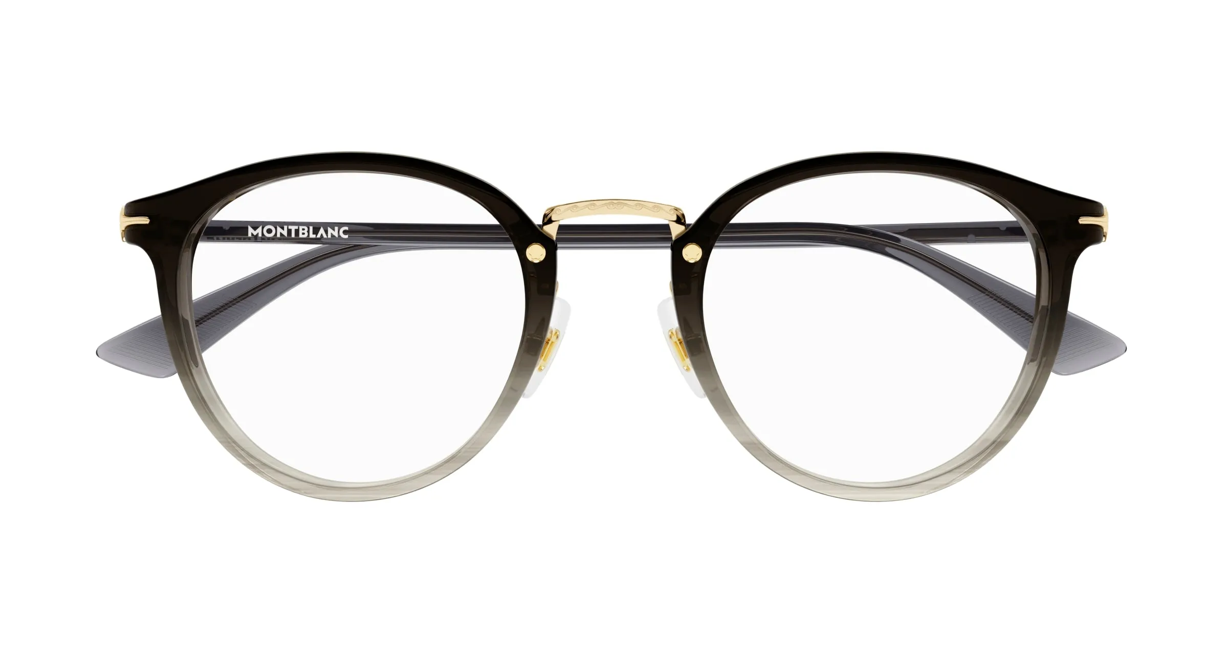 Montblanc MB0406O 003 Montature da vista Acetato Grigio Trasparente Rotonda - immagine 2