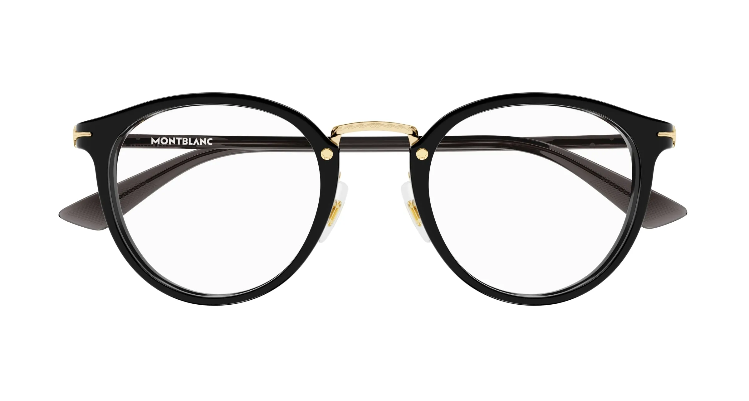 Montblanc MB0406O 001 Montature da vista Acetato Nero Trasparente Rotonda - immagine 2