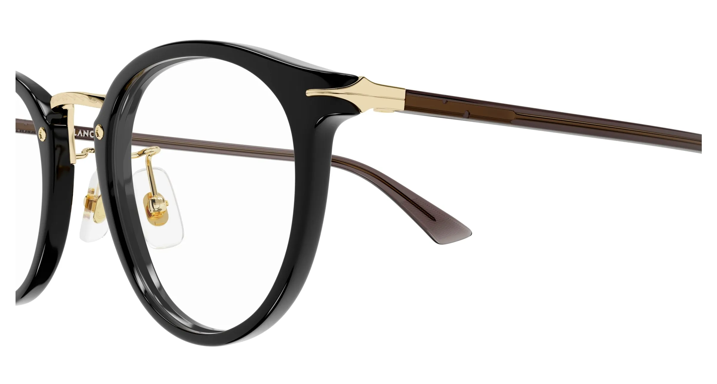 Montblanc MB0406O 001 Montature da vista Acetato Nero Trasparente Rotonda - immagine 3