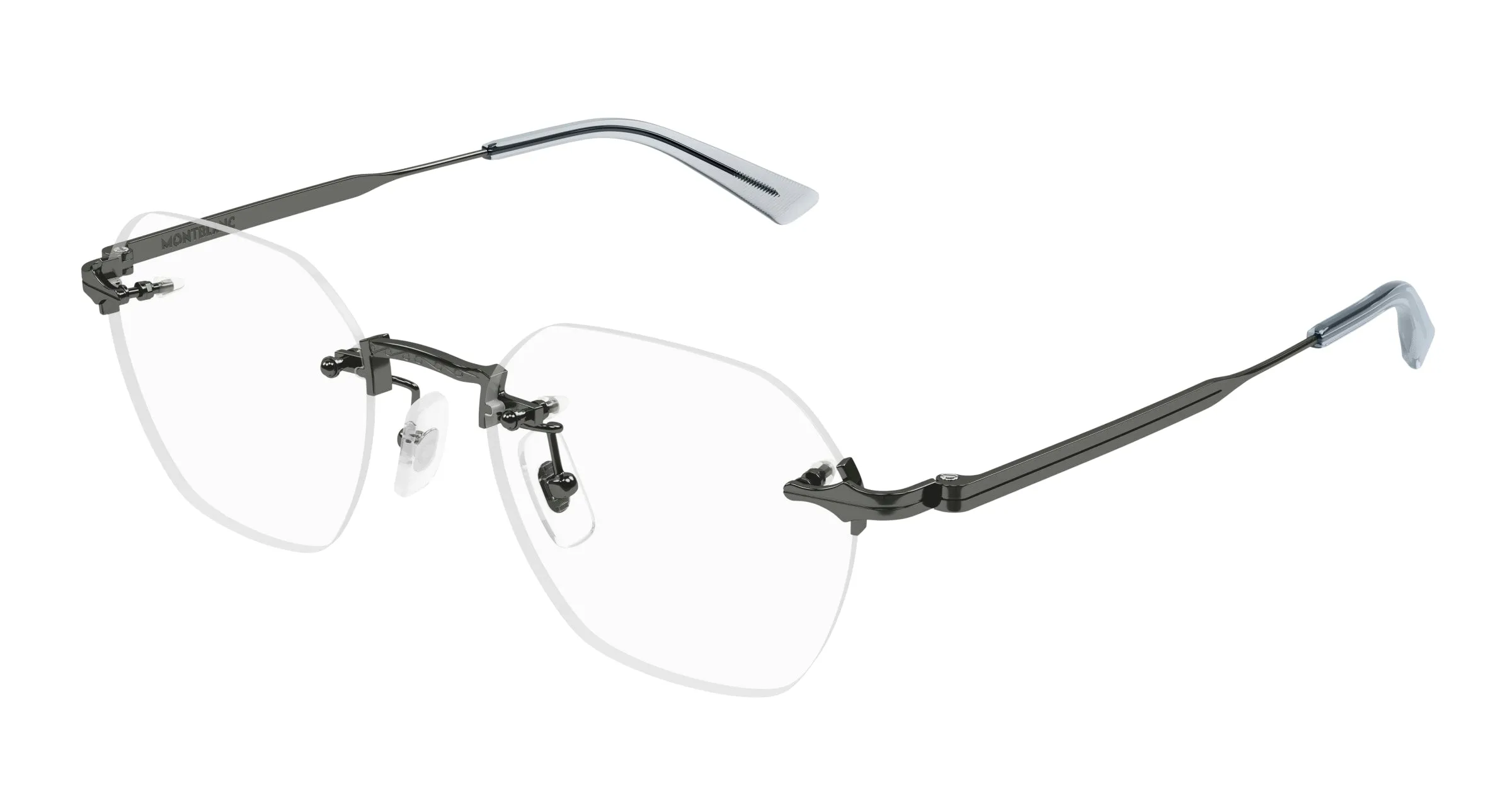 Montblanc MB0403O 003 Montature da vista Metallo Rutenio Trasparente Rotonda - immagine 1