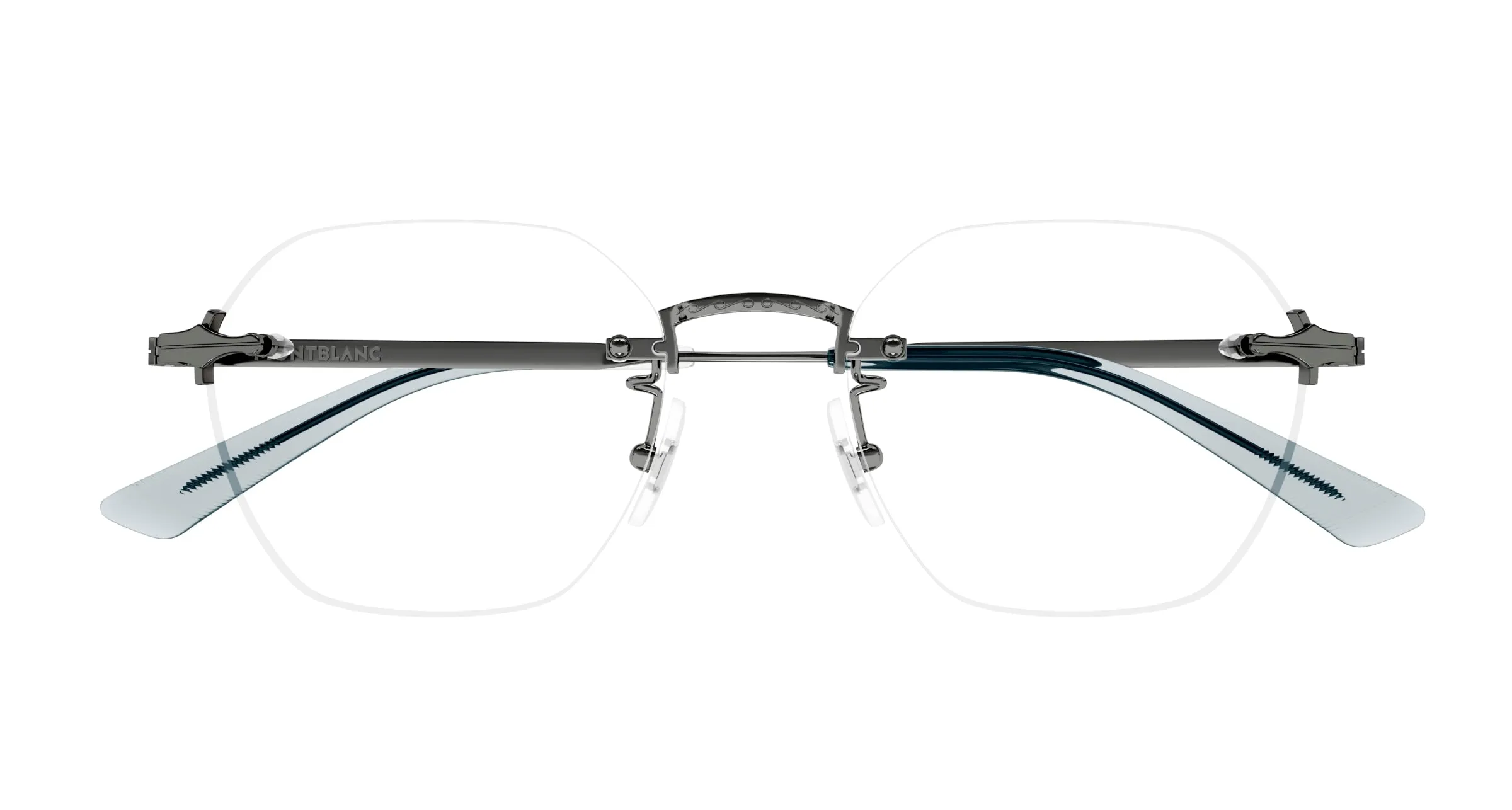 Montblanc MB0403O 003 Montature da vista Metallo Rutenio Trasparente Rotonda - immagine 2