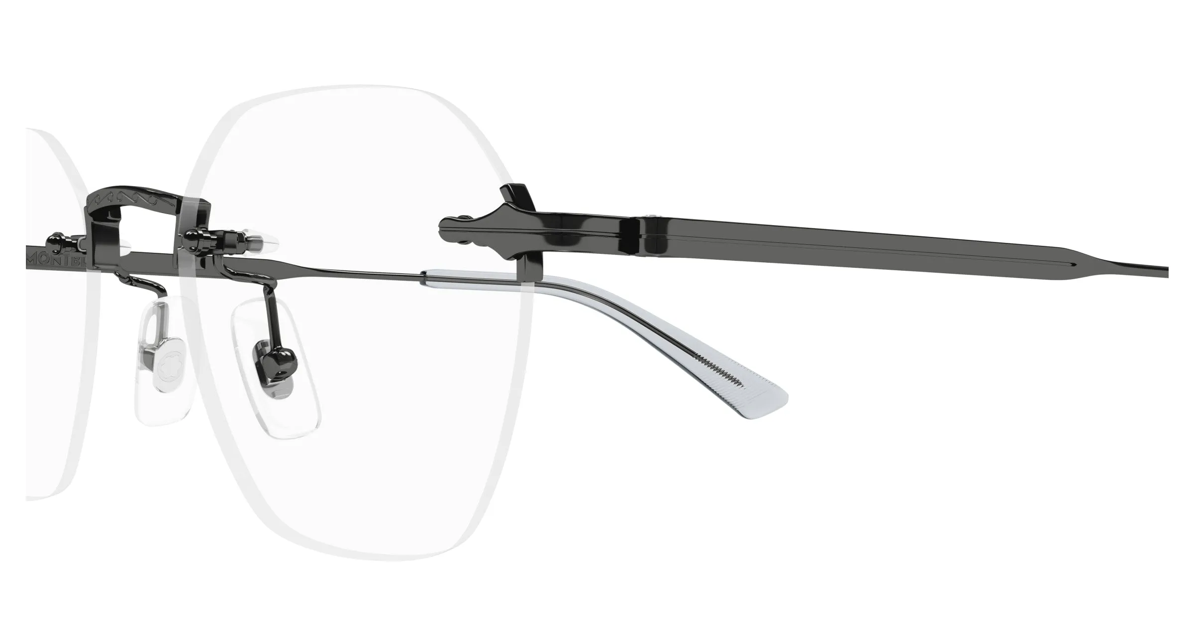 Montblanc MB0403O 003 Montature da vista Metallo Rutenio Trasparente Rotonda - immagine 3