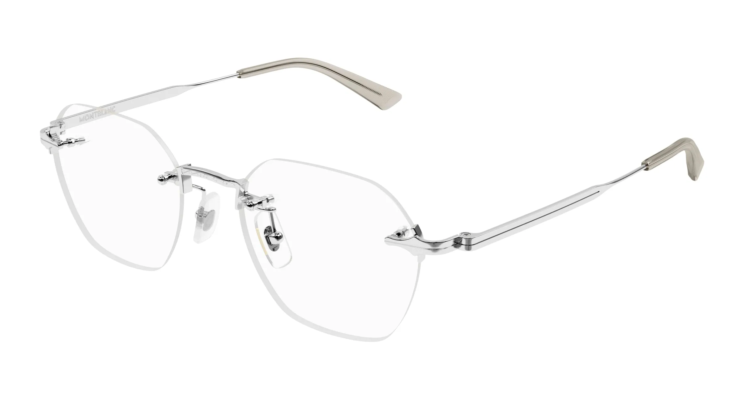 Montblanc MB0403O 002 Montature da vista Metallo Argento Trasparente Rotonda - immagine 1
