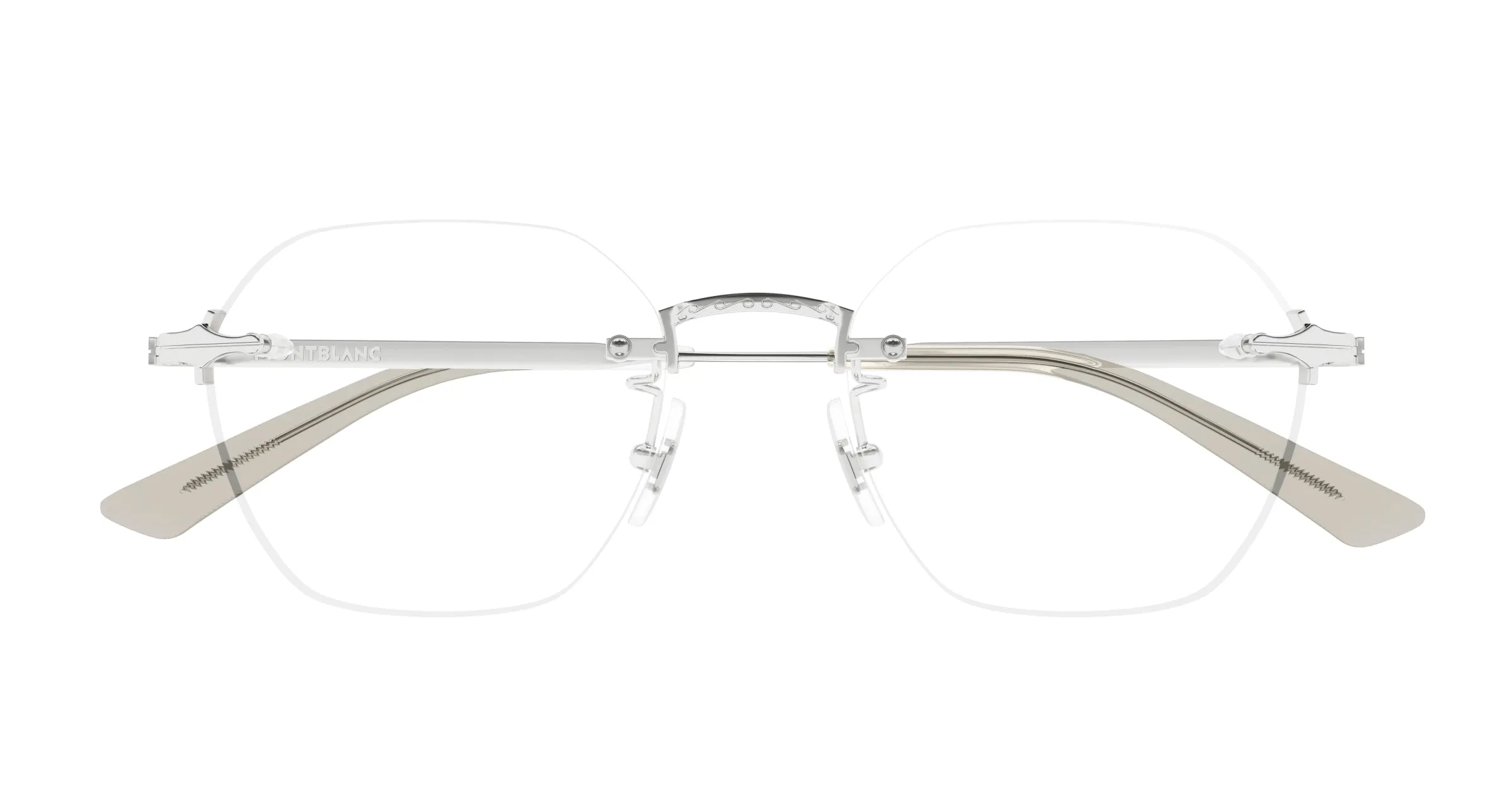 Montblanc MB0403O 002 Montature da vista Metallo Argento Trasparente Rotonda - immagine 2