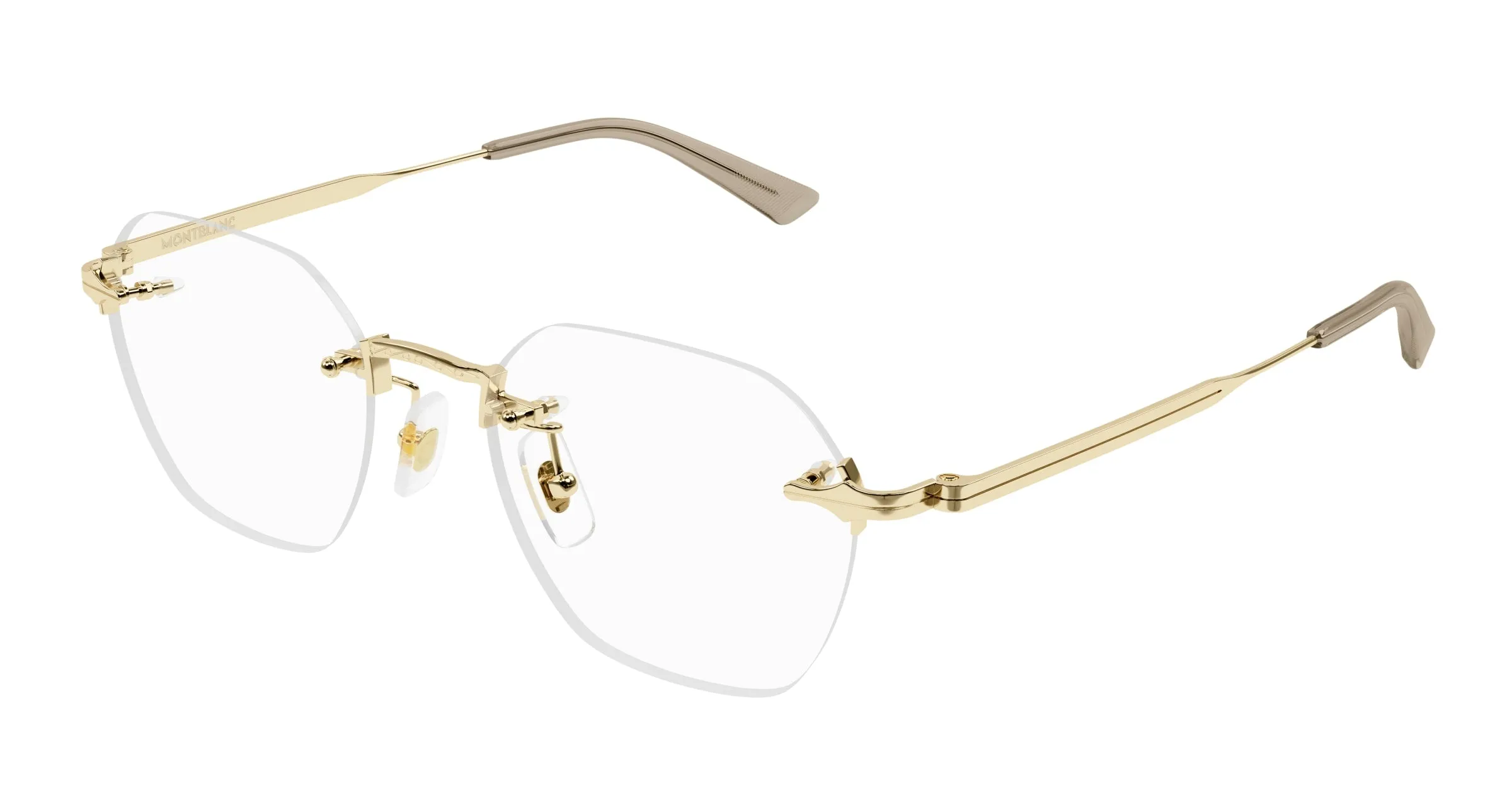 Montblanc MB0403O 001 Montature da vista Metallo Oro Trasparente Rotonda - immagine 1