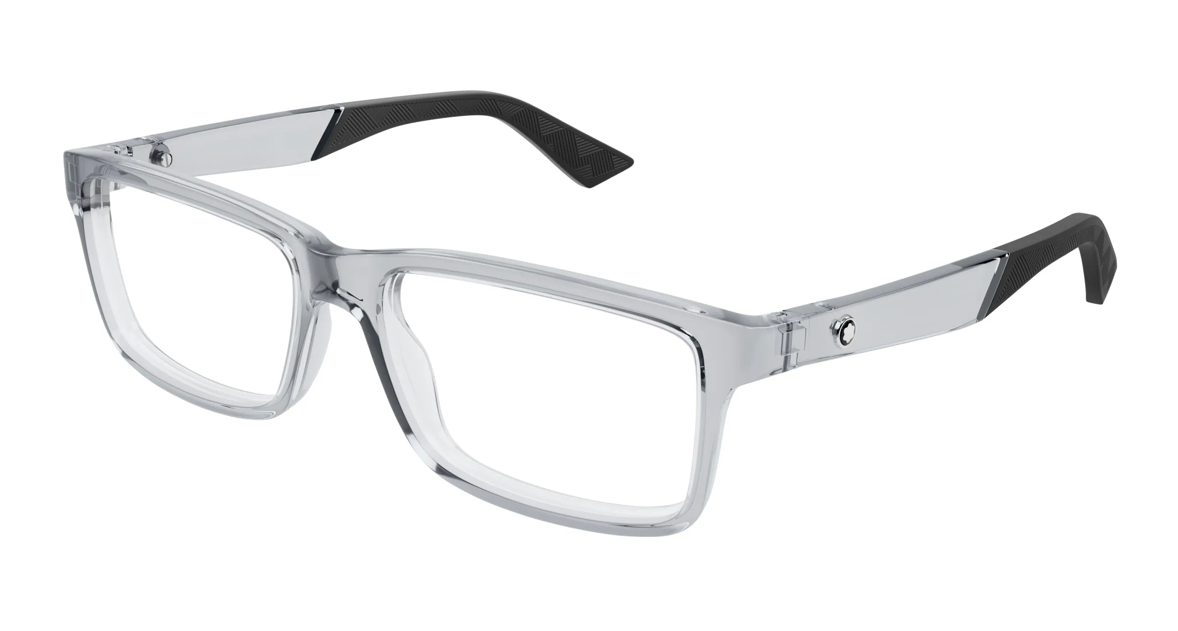 Montblanc MB0402O 004 Montature da vista Iniettato Grigio Trasparente Squadrata - immagine 1